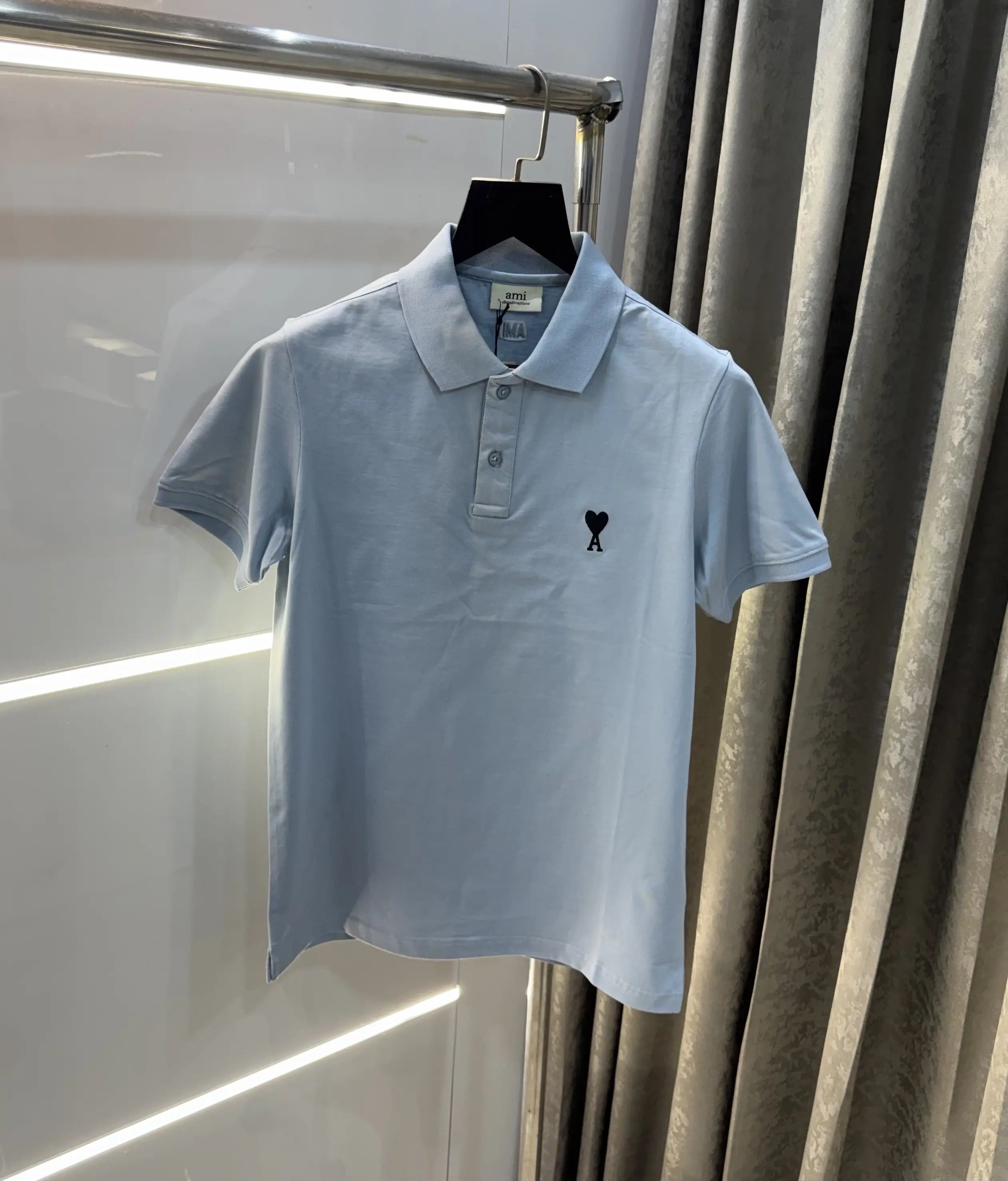 Ami paris Sky Blue Logo Work Premium Imported T-Shirt Main image