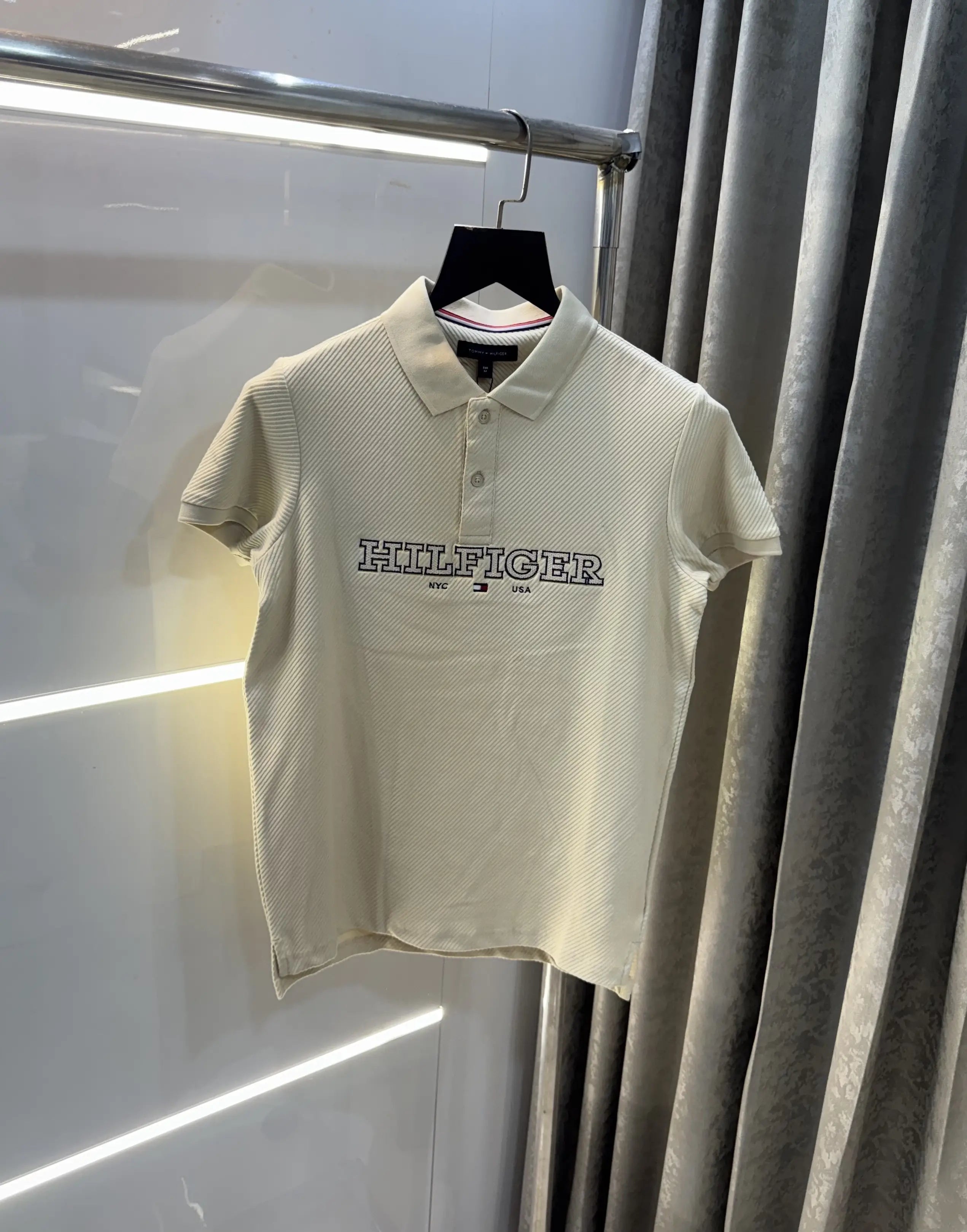Tommy Hilfiger Beige Premium Knitted Polo T-Shirt Main image