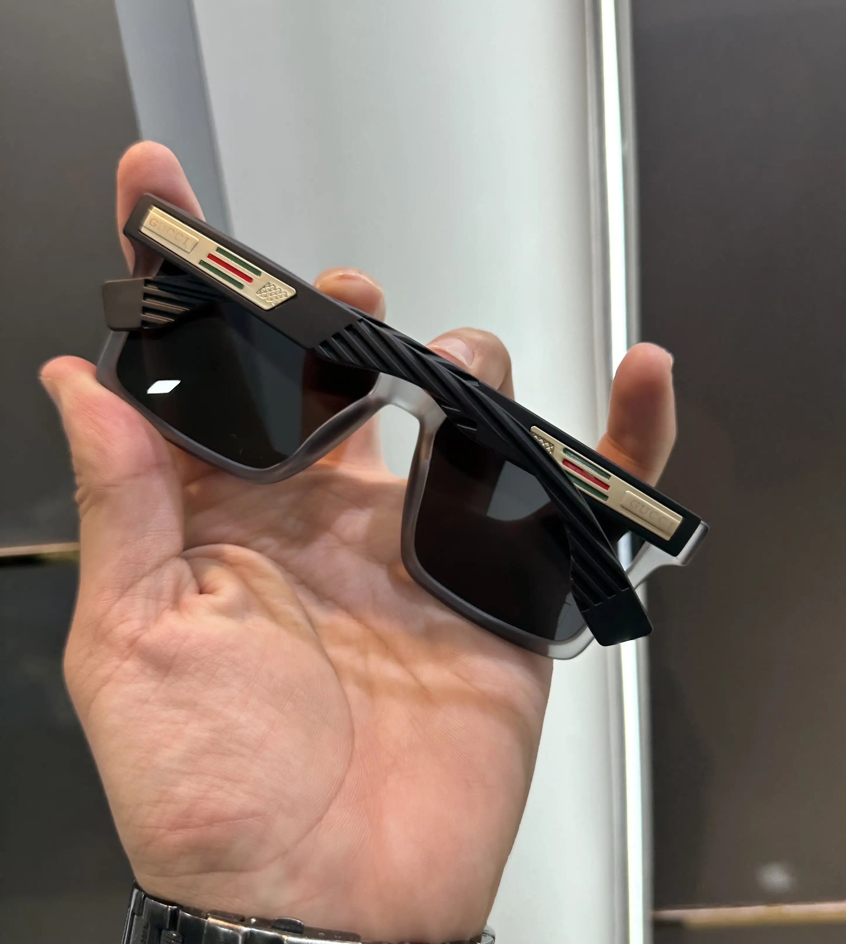 Gucc i Grey Black Matt Premium Shades