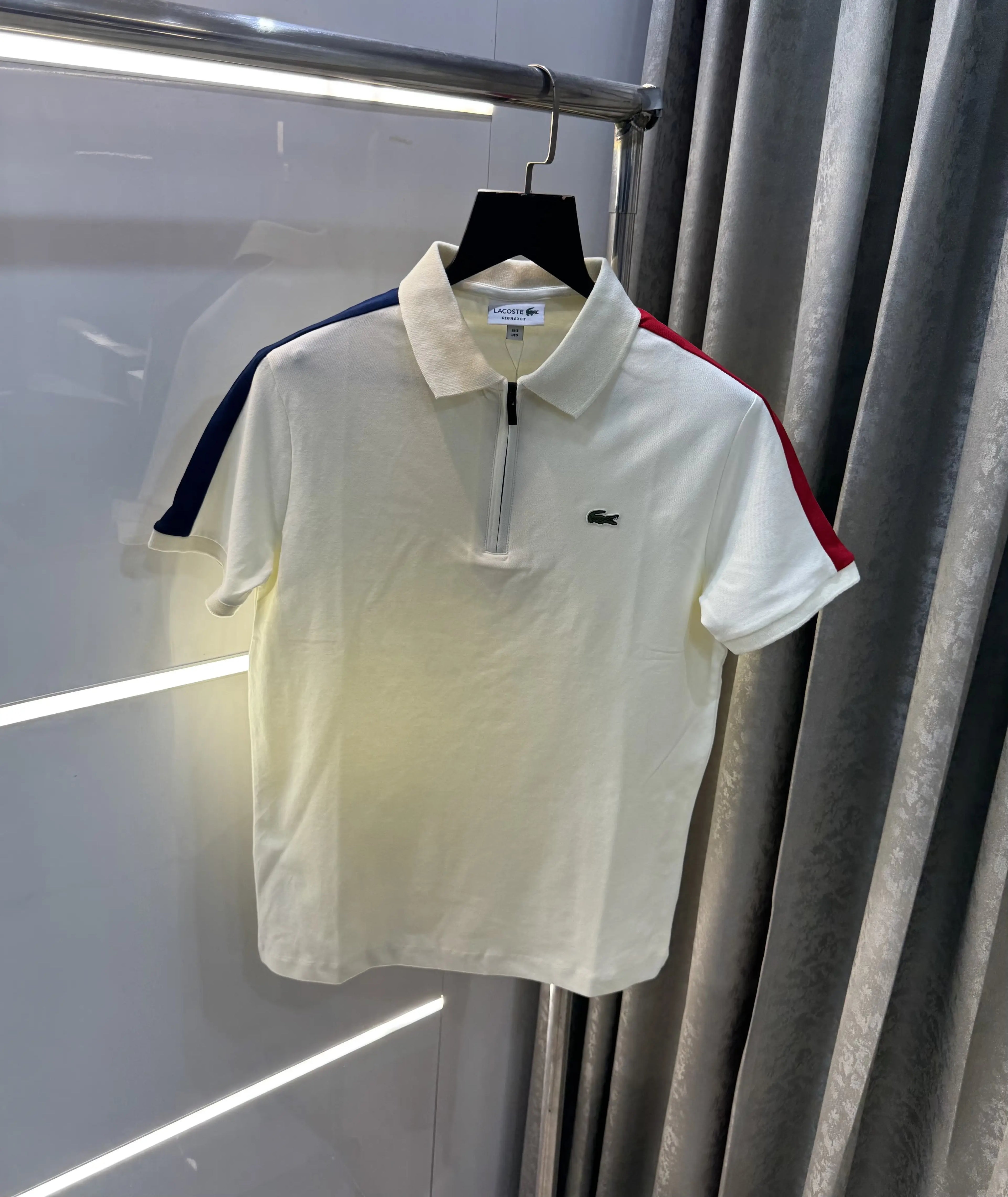 Lacost e Cream Embroidery Logo Premium Polo T-Shirt