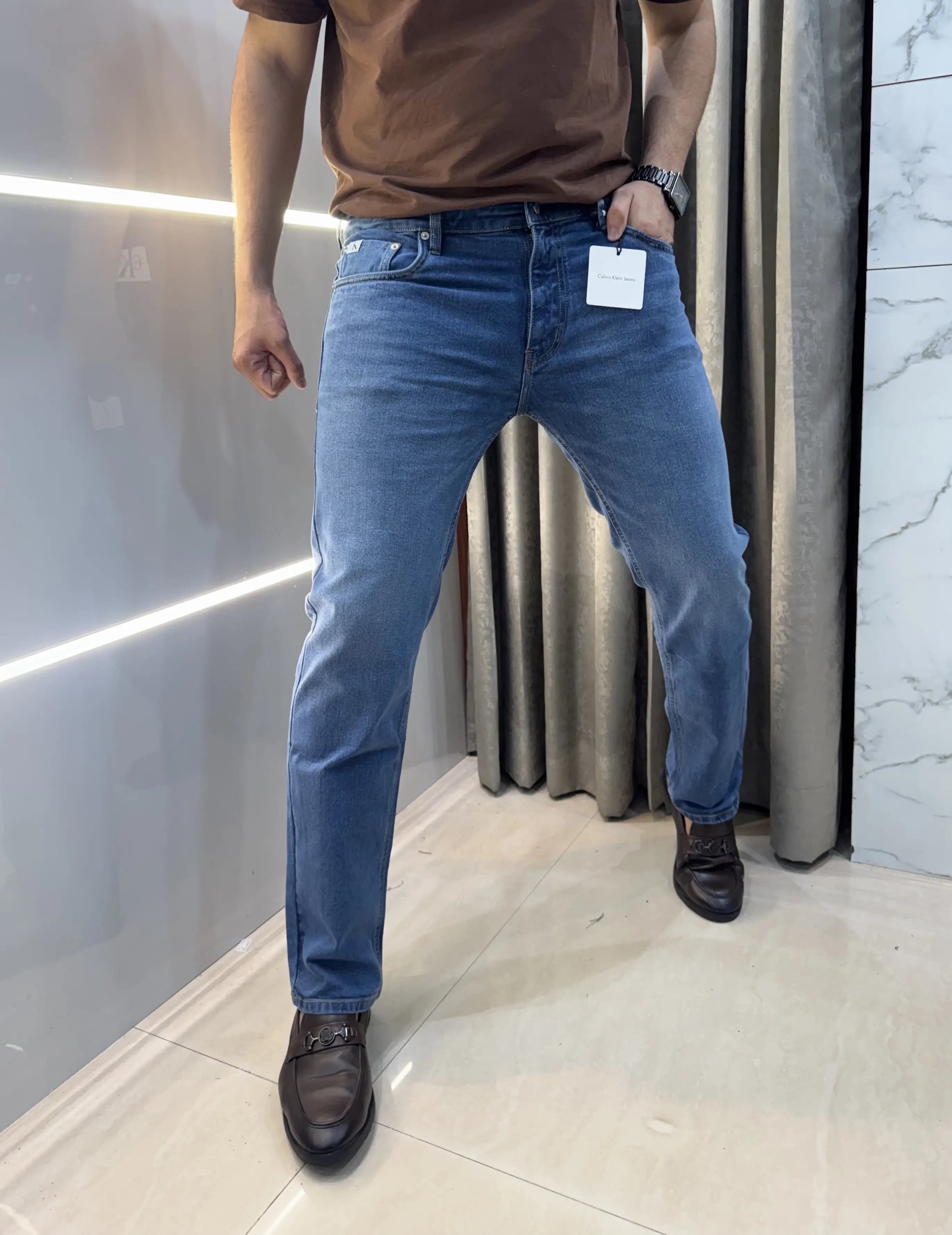 Calvi n Klein Mid Blue Imported Hyperflex Denim Secondary image