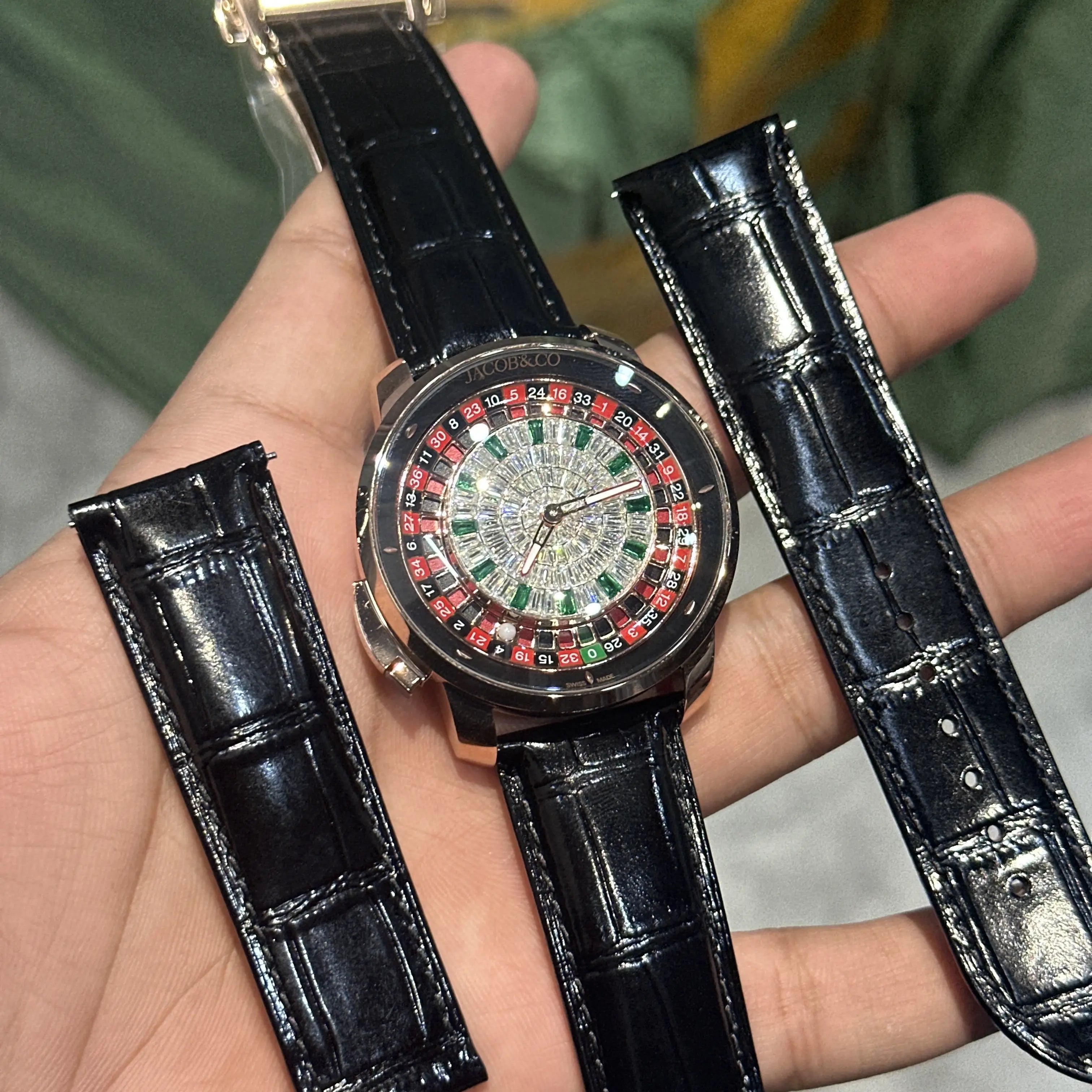 Jacob & Co Casino Diamond Rosegold With Extra Strap & Brand Box