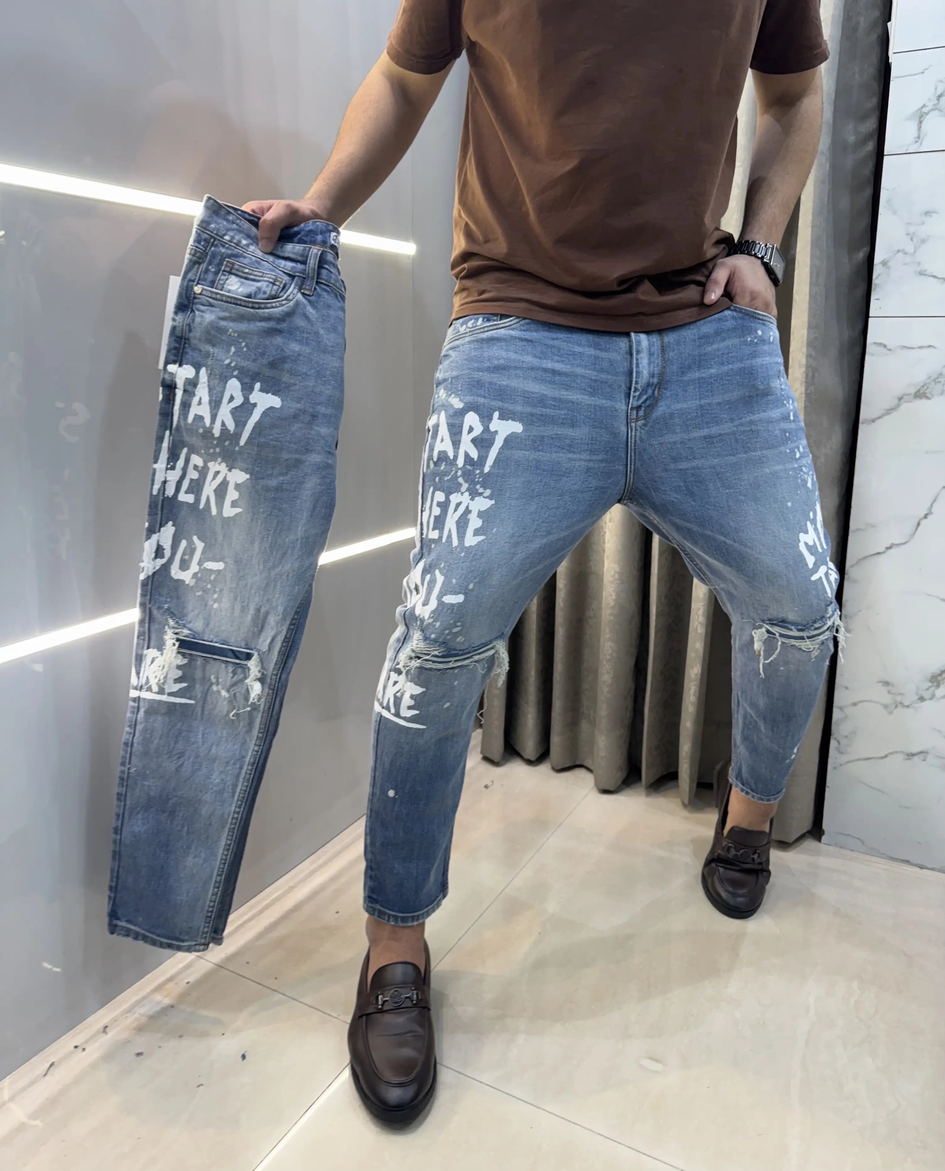Qasbah sky Blue Designer Imported Turkey Denim Main image