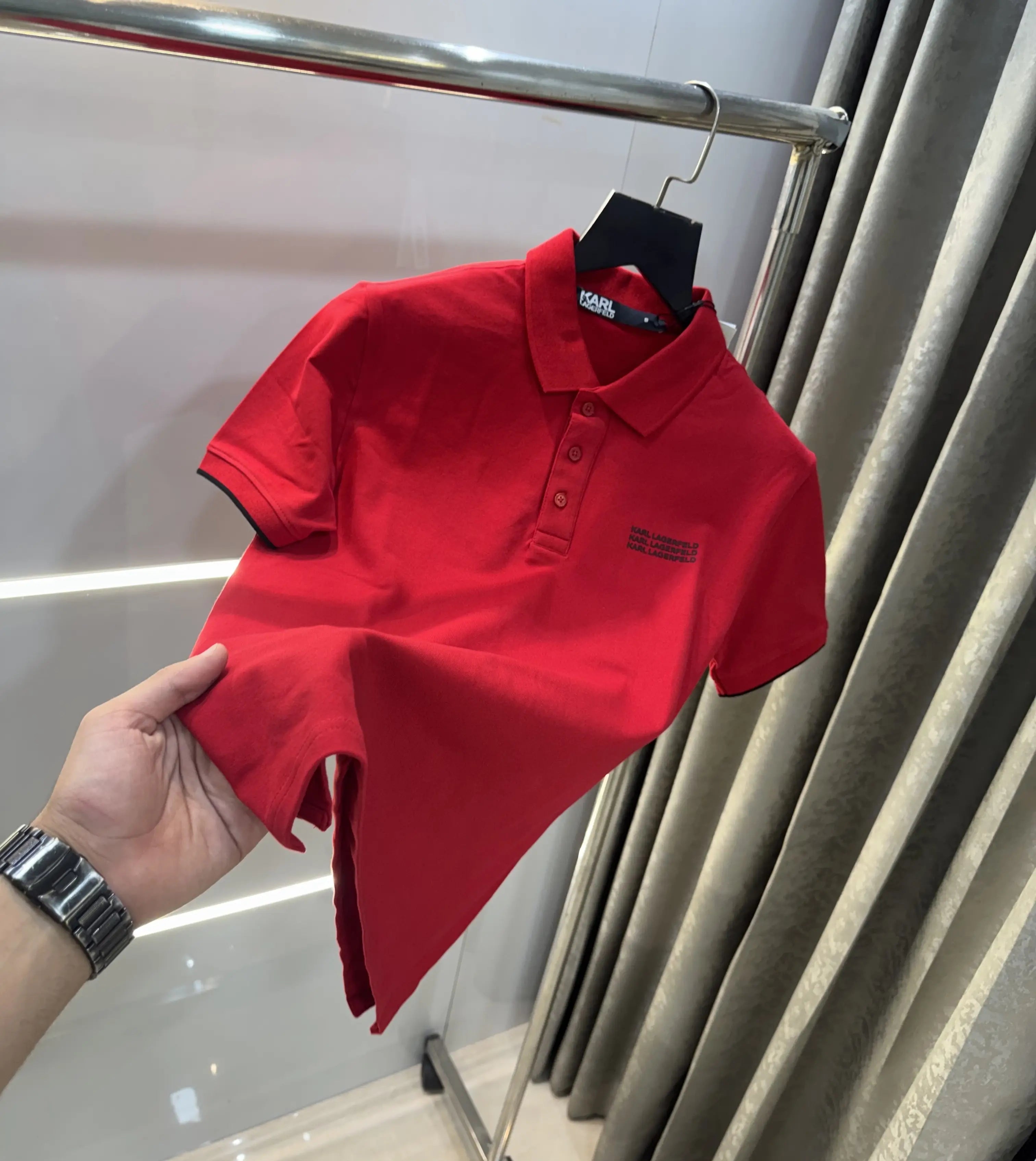 Karl Lagerfeld Red Logo Work Premium Polo T-Shirt Main image