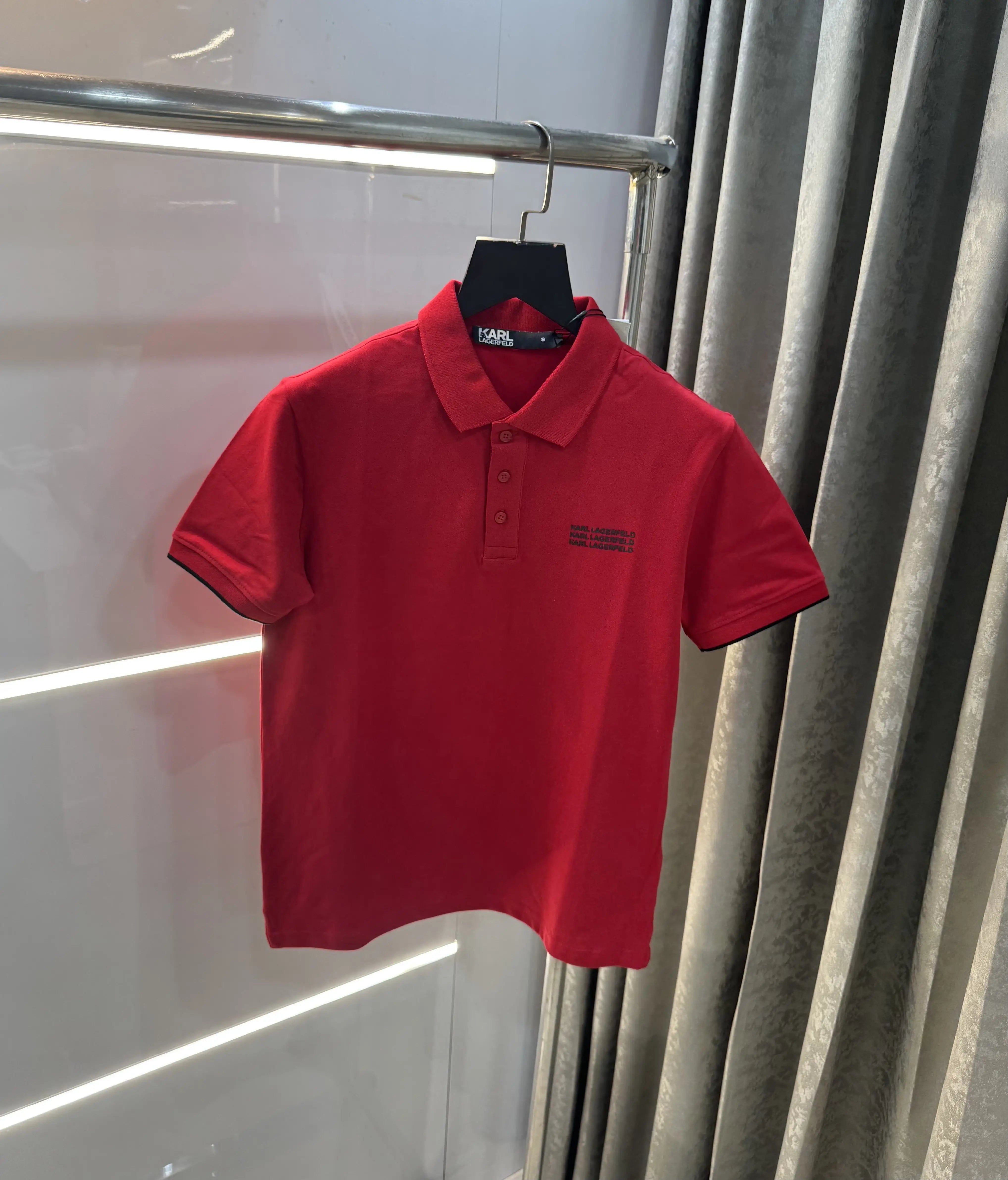 Karl Lagerfeld Red Logo Work Premium Polo T-Shirt Secondary image