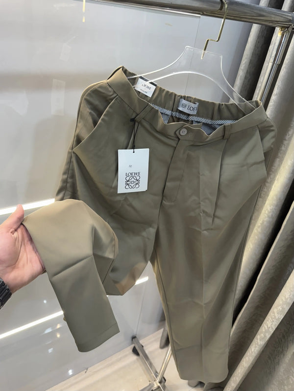 Loewe Olive Premium Imported Belt Strech Trouser