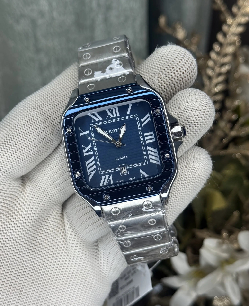Cartie r Dumont All Blue Bezel Metal Premium Quartz Watch