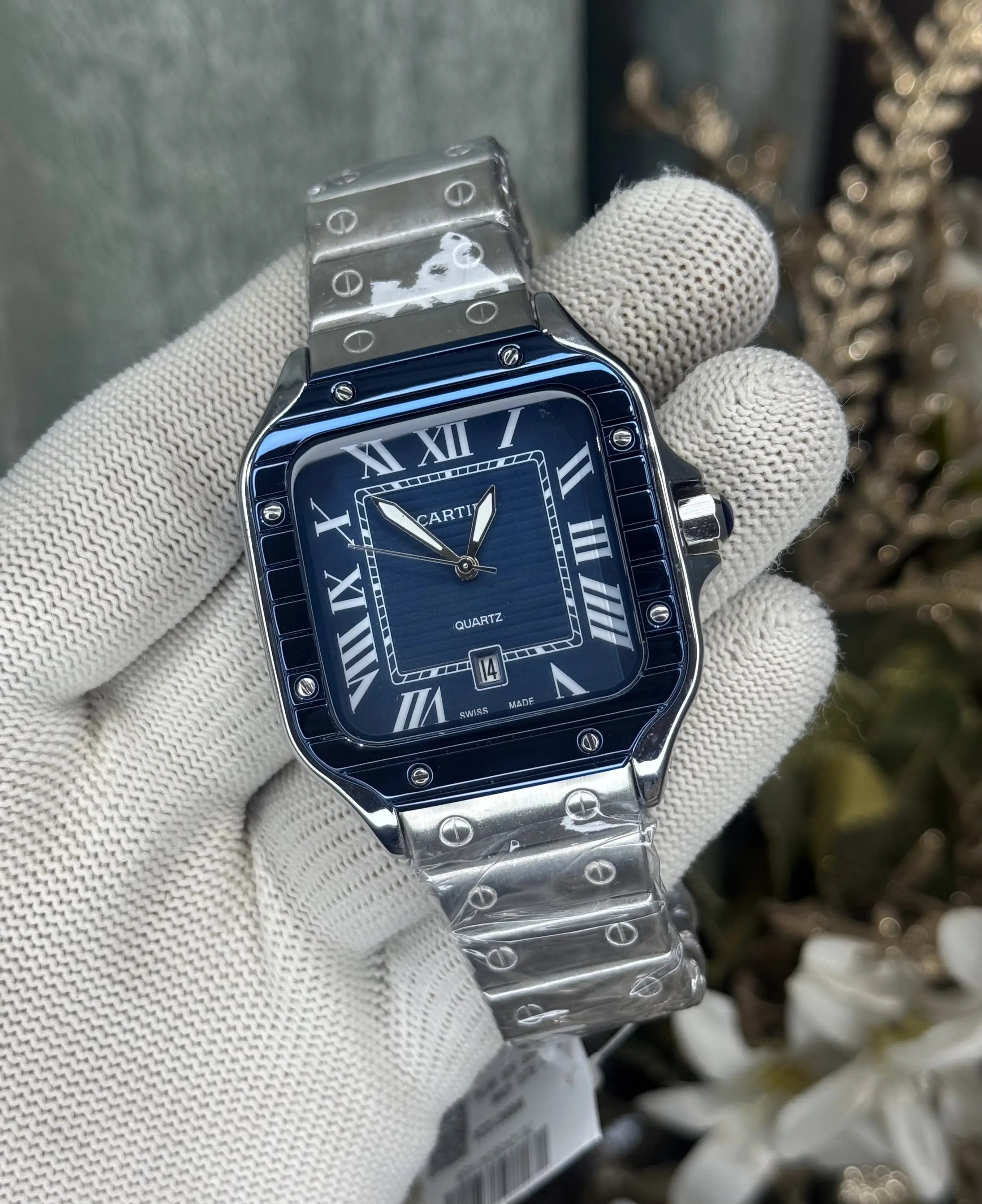 Cartie r Dumont All Blue Bezel Metal Premium Quartz Watch