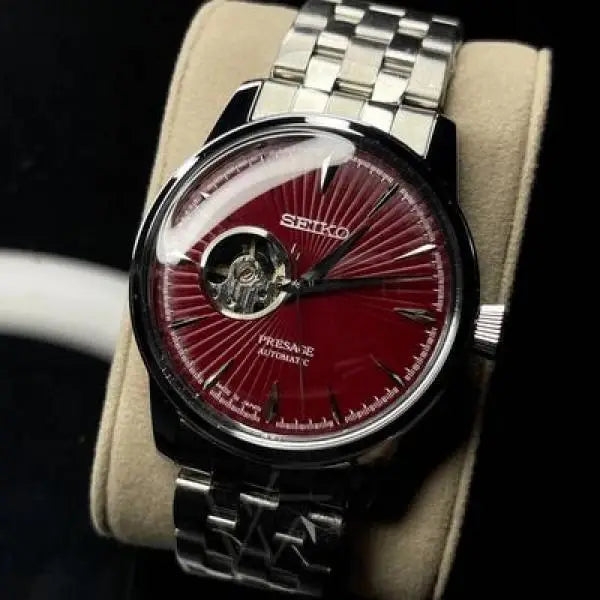 Seik_o Pressage Automatic Silver Maroon