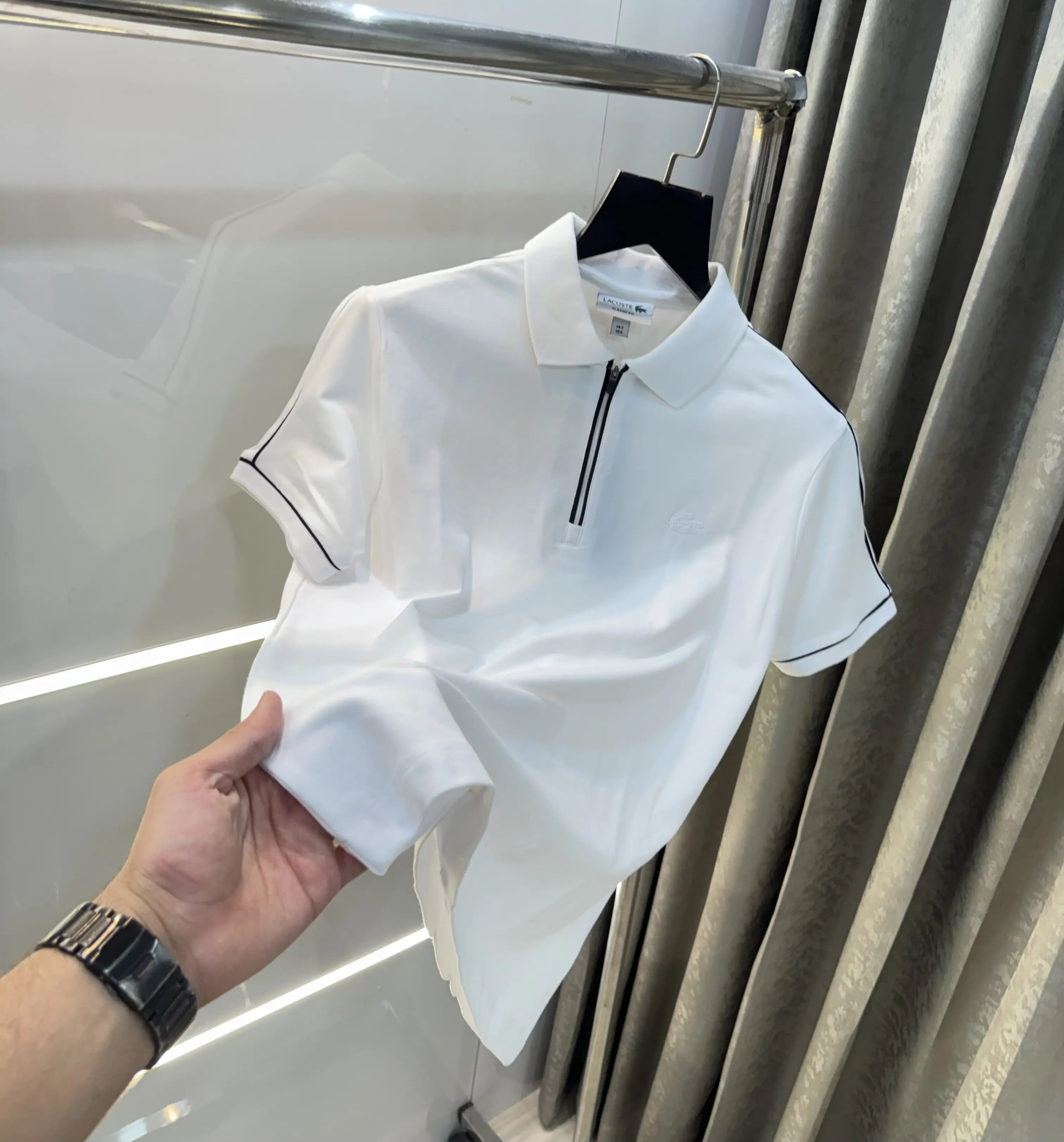 Lacost e White Logo Work Premium Polo T-Shirt