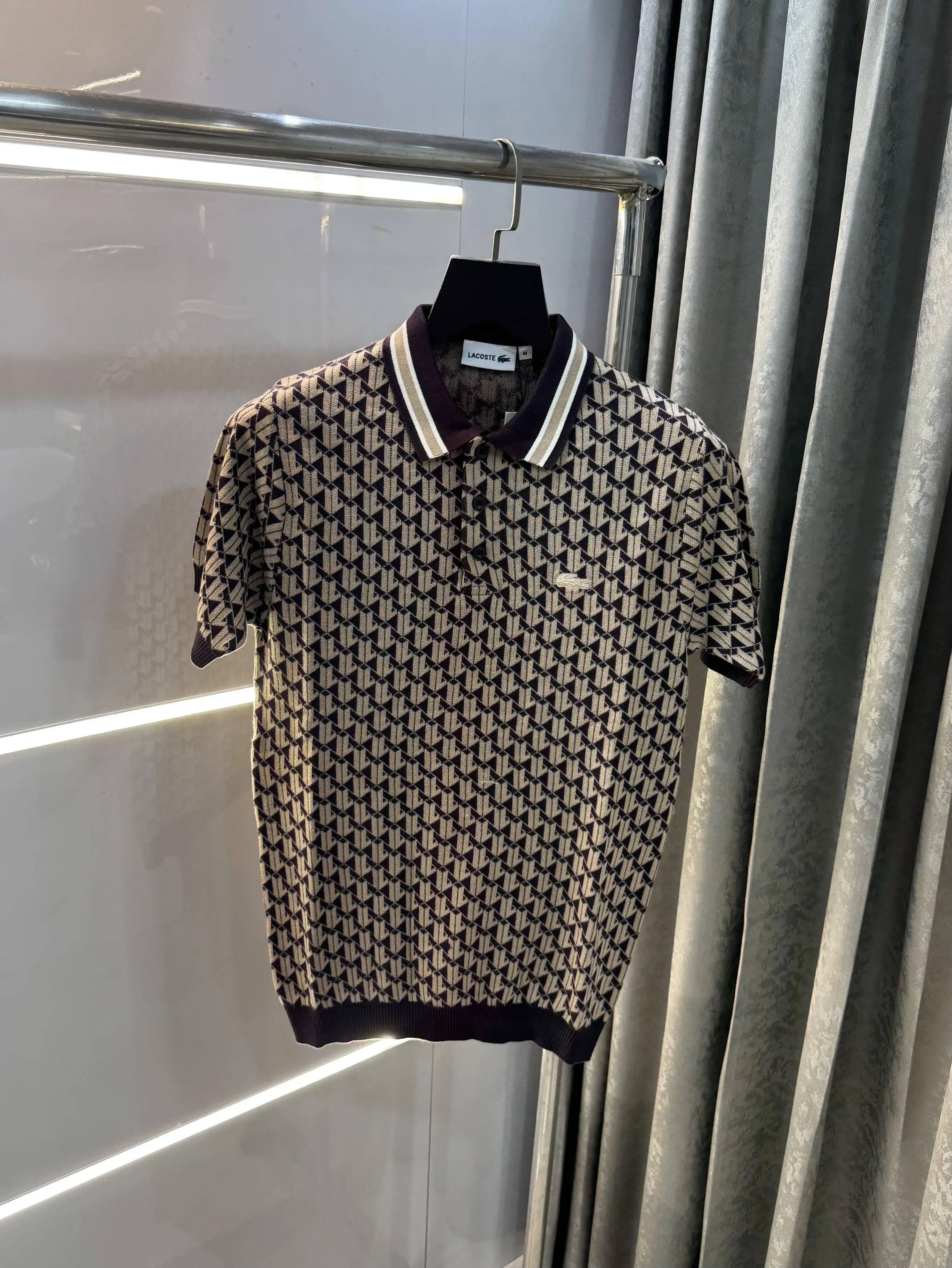 Lacost e Black Imported Knitted Polo T-Shirt