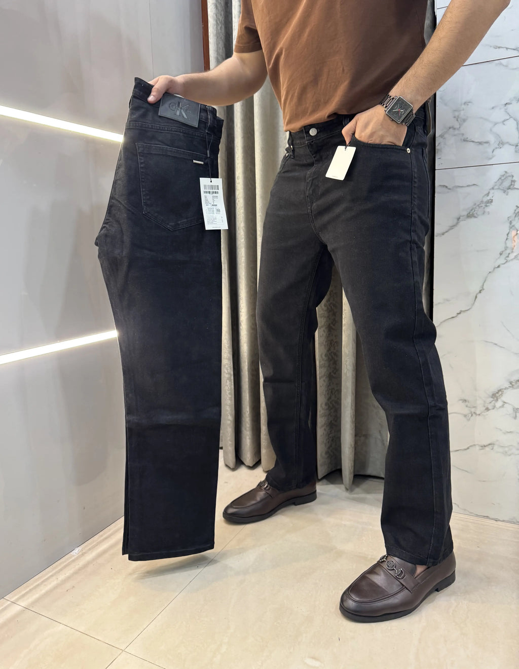 Calvi n Klein Black Imported Hyperflex Denim