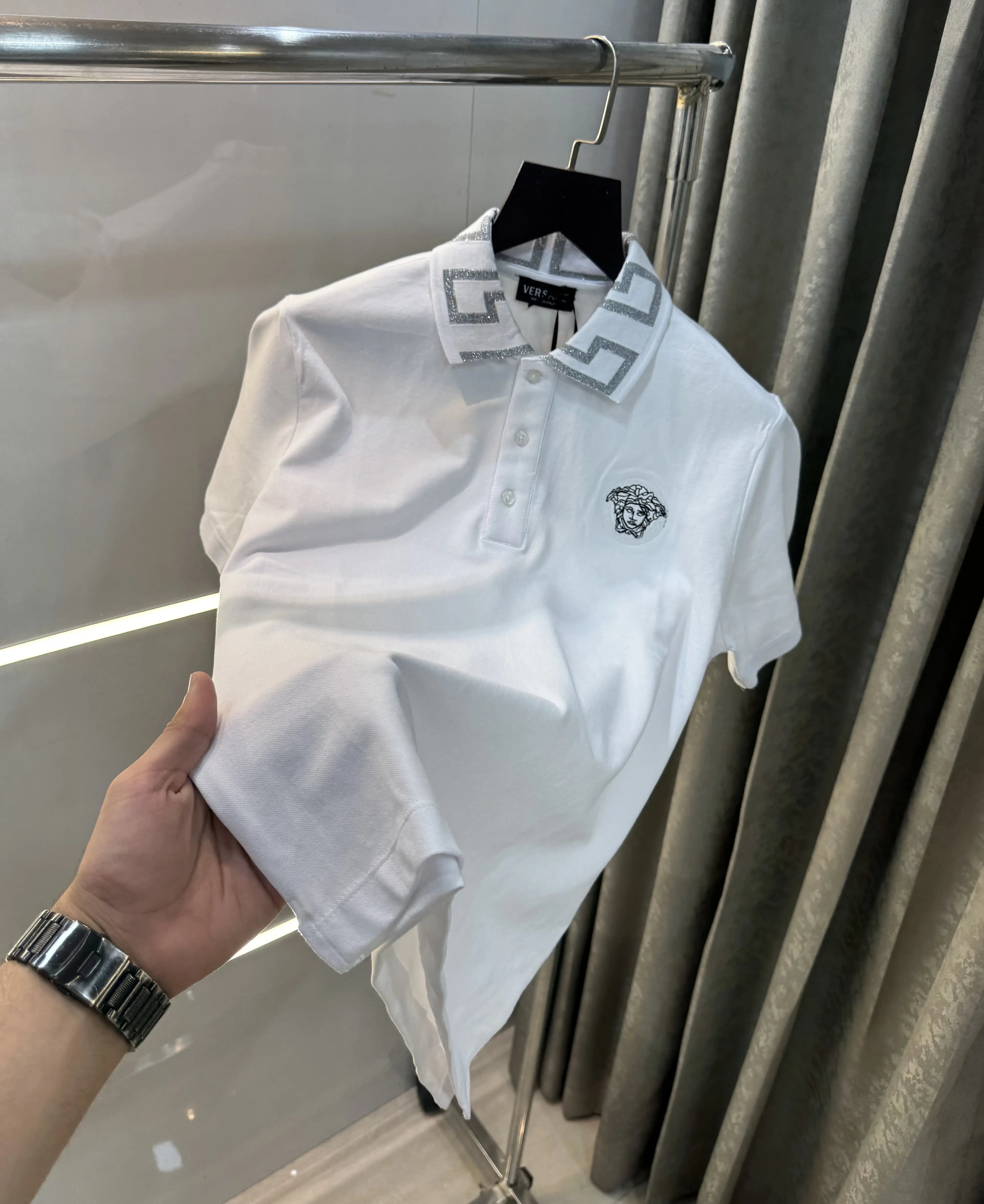 Versace Couture White Collar Logo Imported Polo T-Shirt Secondary image