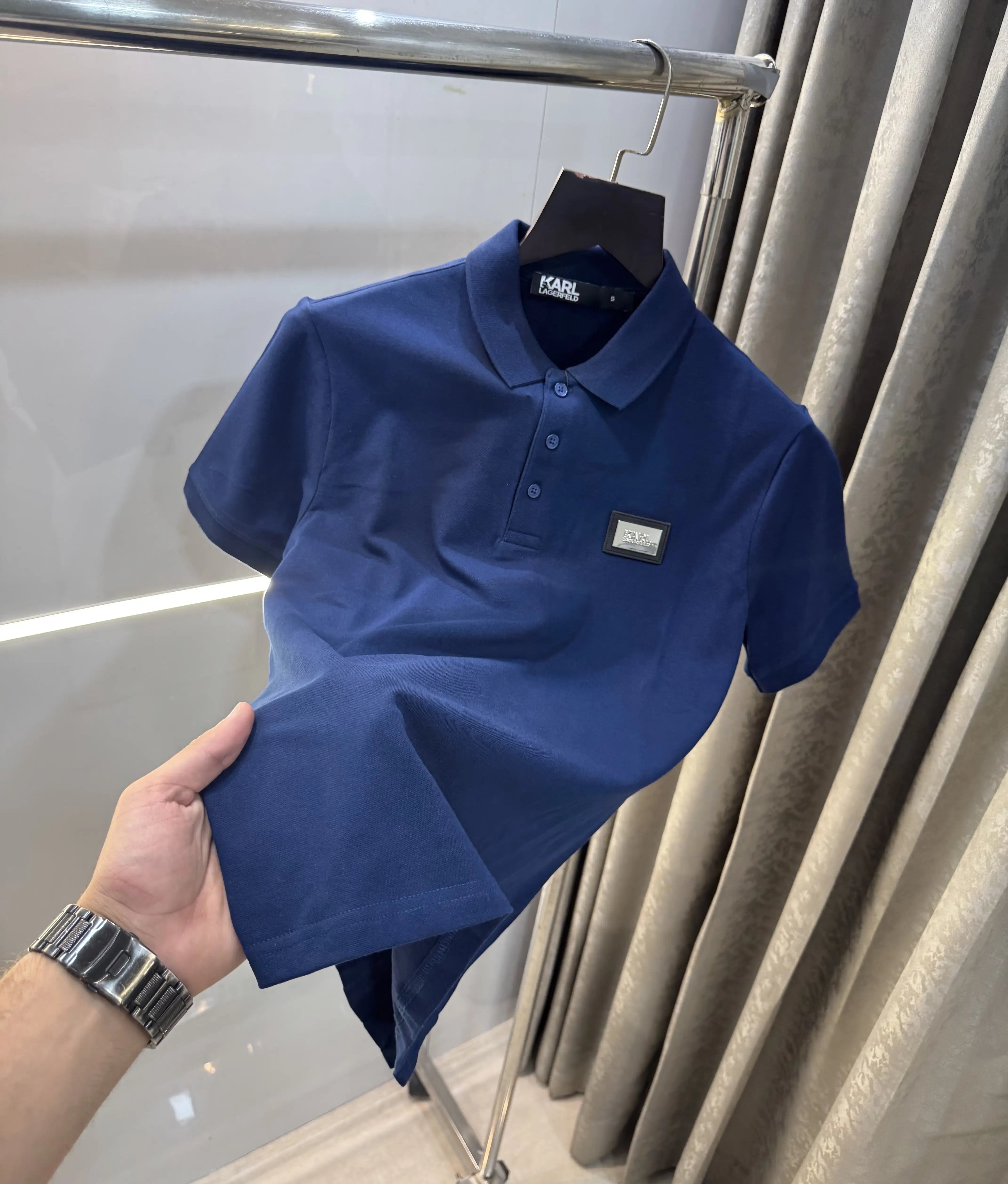 Karl Lagerfeld Petrol Blue Logo Work Premium Polo T-Shirt Secondary image