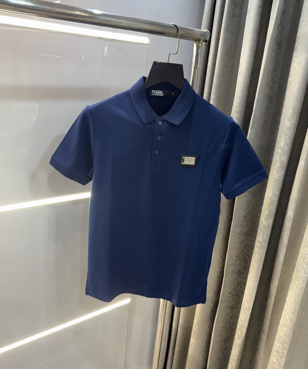 Karl Lagerfeld Petrol Blue Logo Work Premium Polo T-Shirt