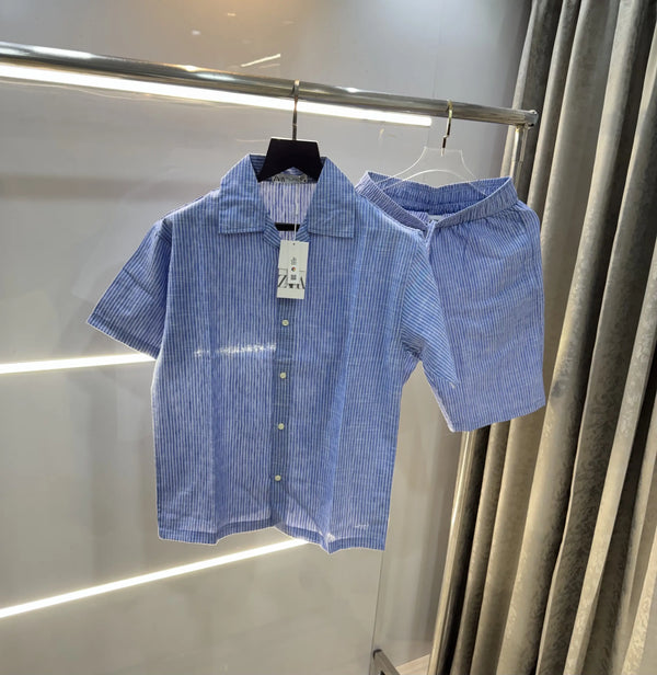 Zar a Sky Blue Premium Classic Linen Cord Set