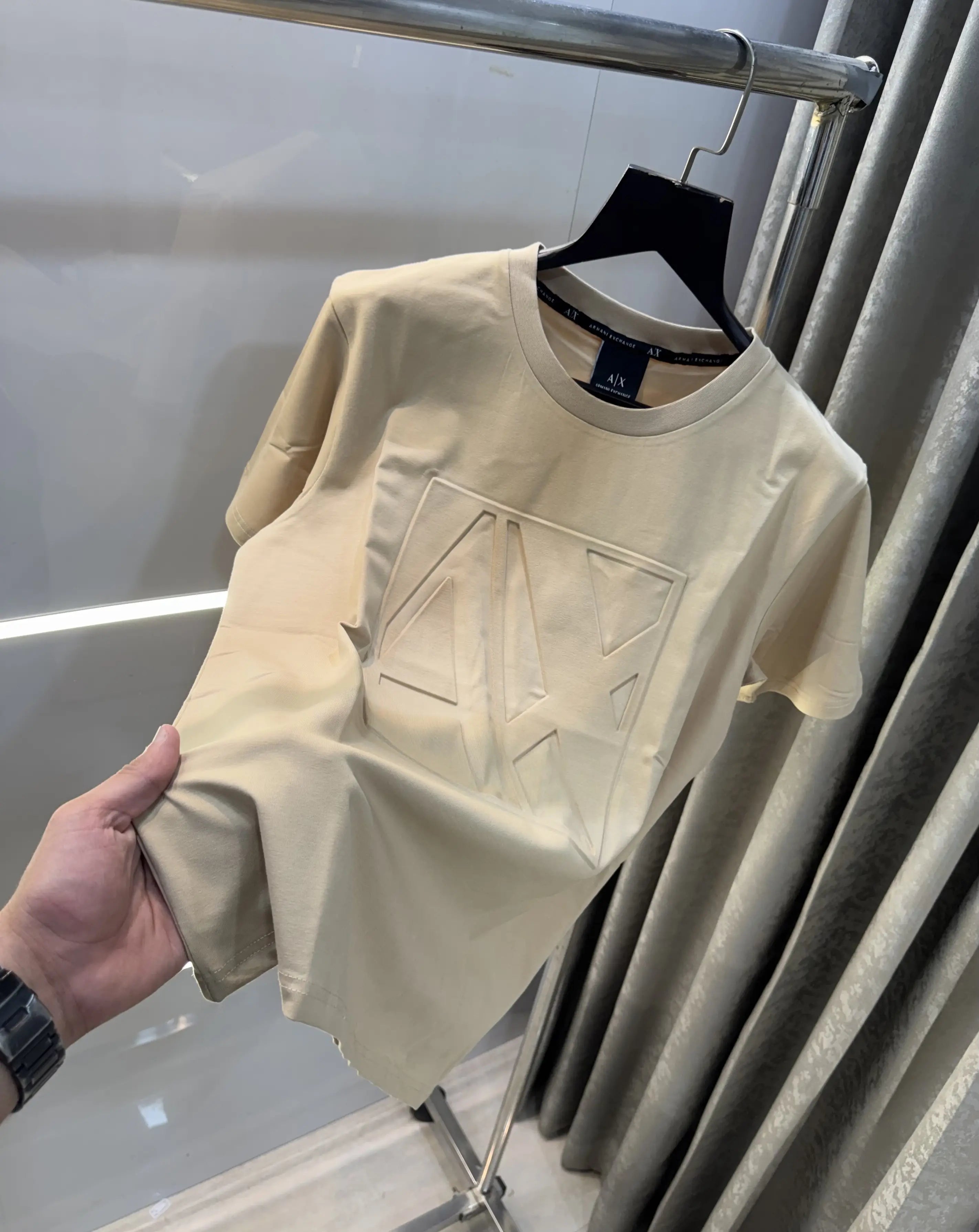 Arman i Exchange Beige Embossed Work Premium T-Shirt