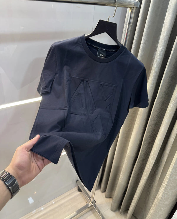 Arman i Exchange Navy Blue Embossed Work Premium T-Shirt