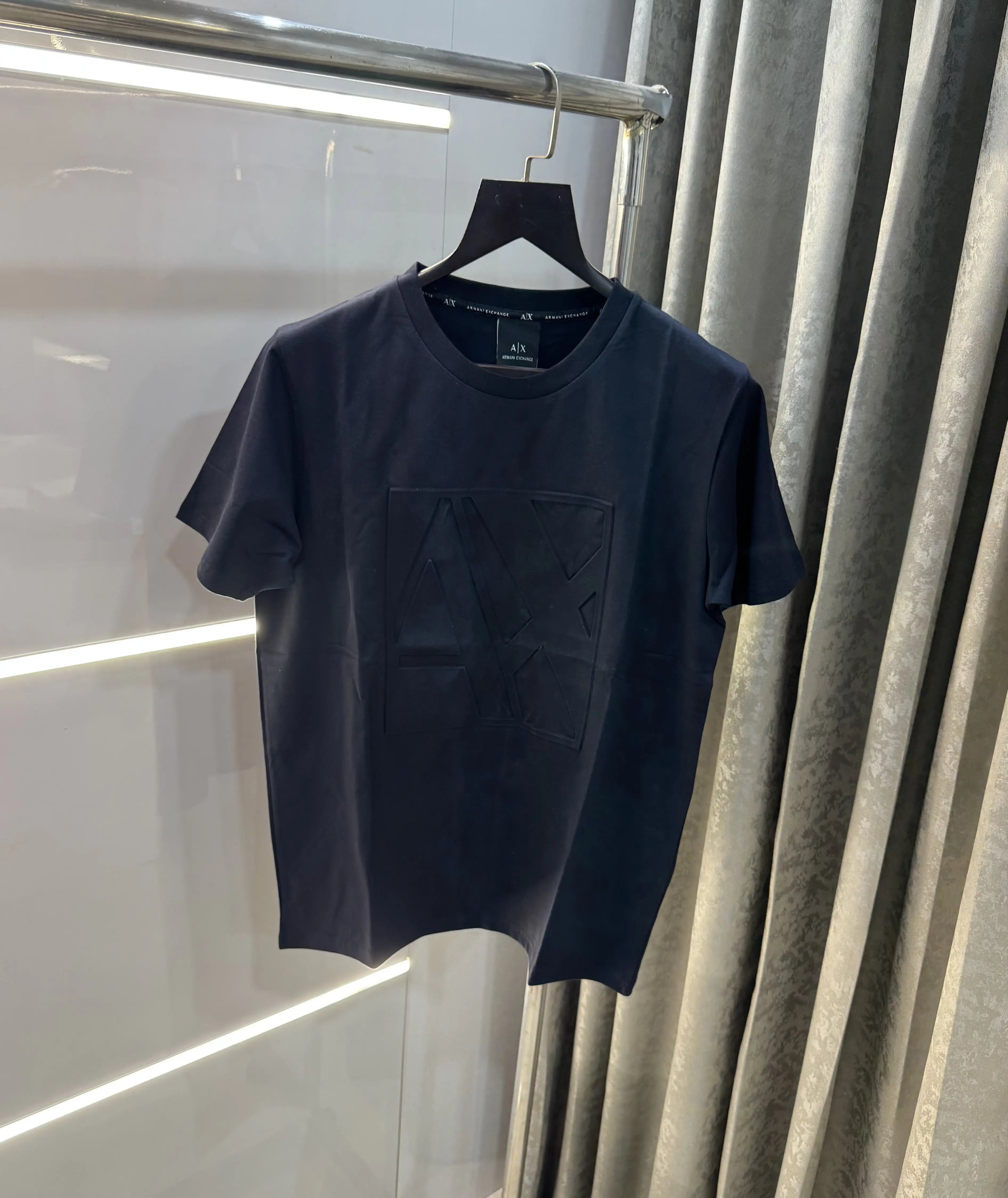 Arman i Exchange Navy Blue Embossed Work Premium T-Shirt