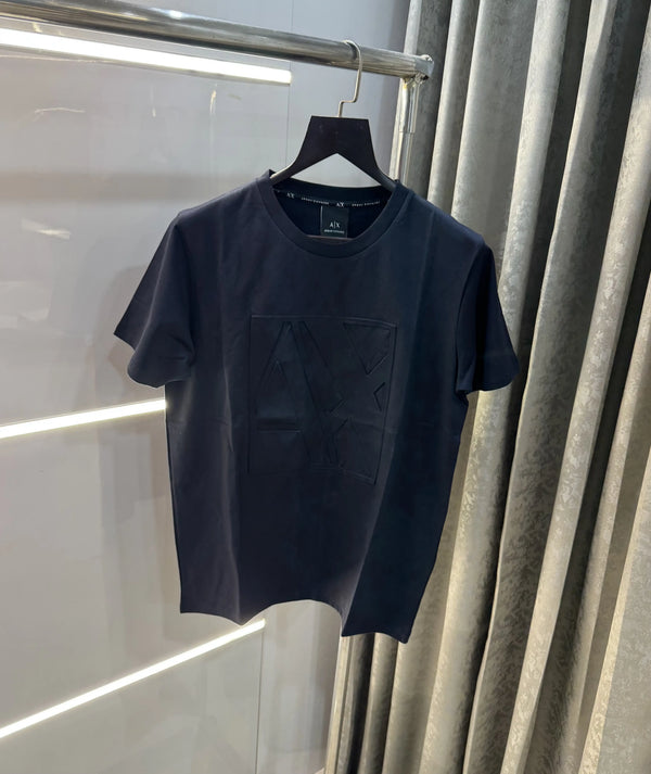Arman i Exchange Navy Blue Embossed Work Premium T-Shirt