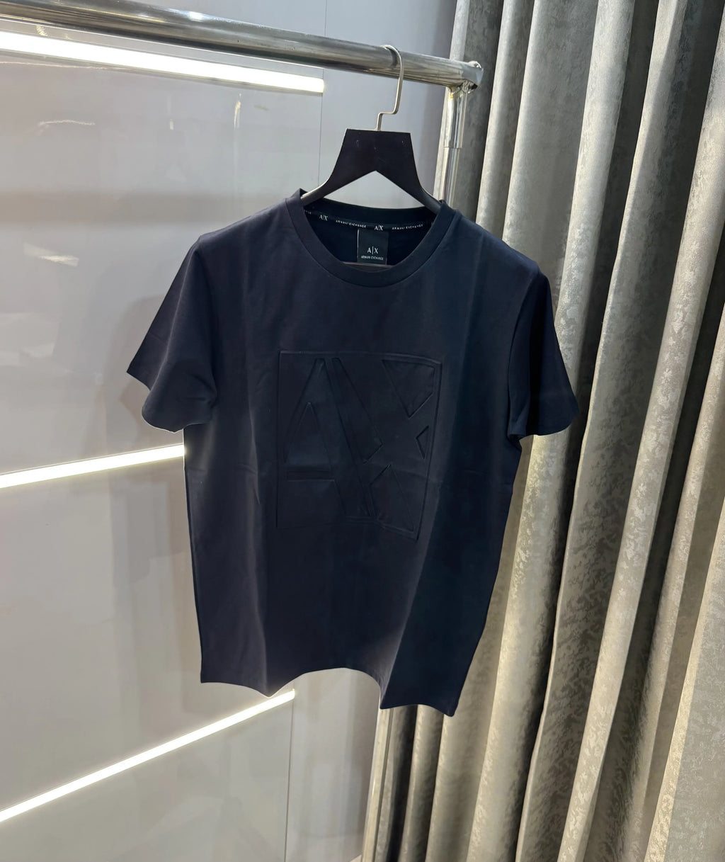 Arman i Exchange Navy Blue Embossed Work Premium T-Shirt