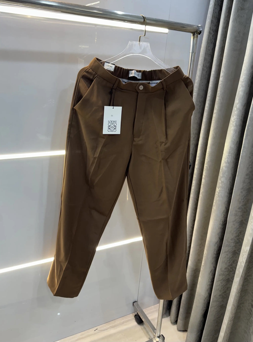 Loewe Dark Brown Premium Imported Belt Strech Trouser