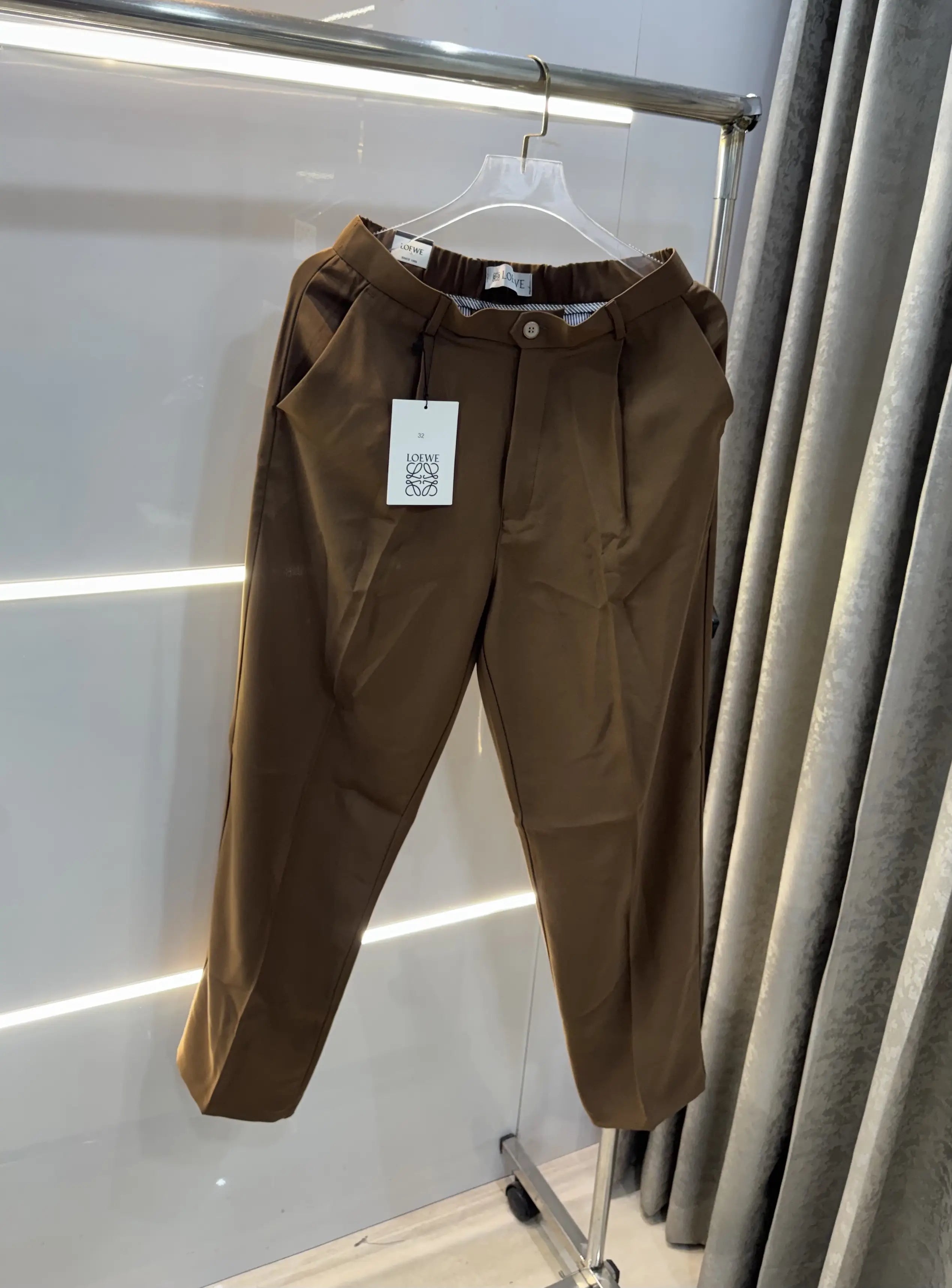 Loewe Dark Brown Premium Imported Belt Strech Trouser Main image