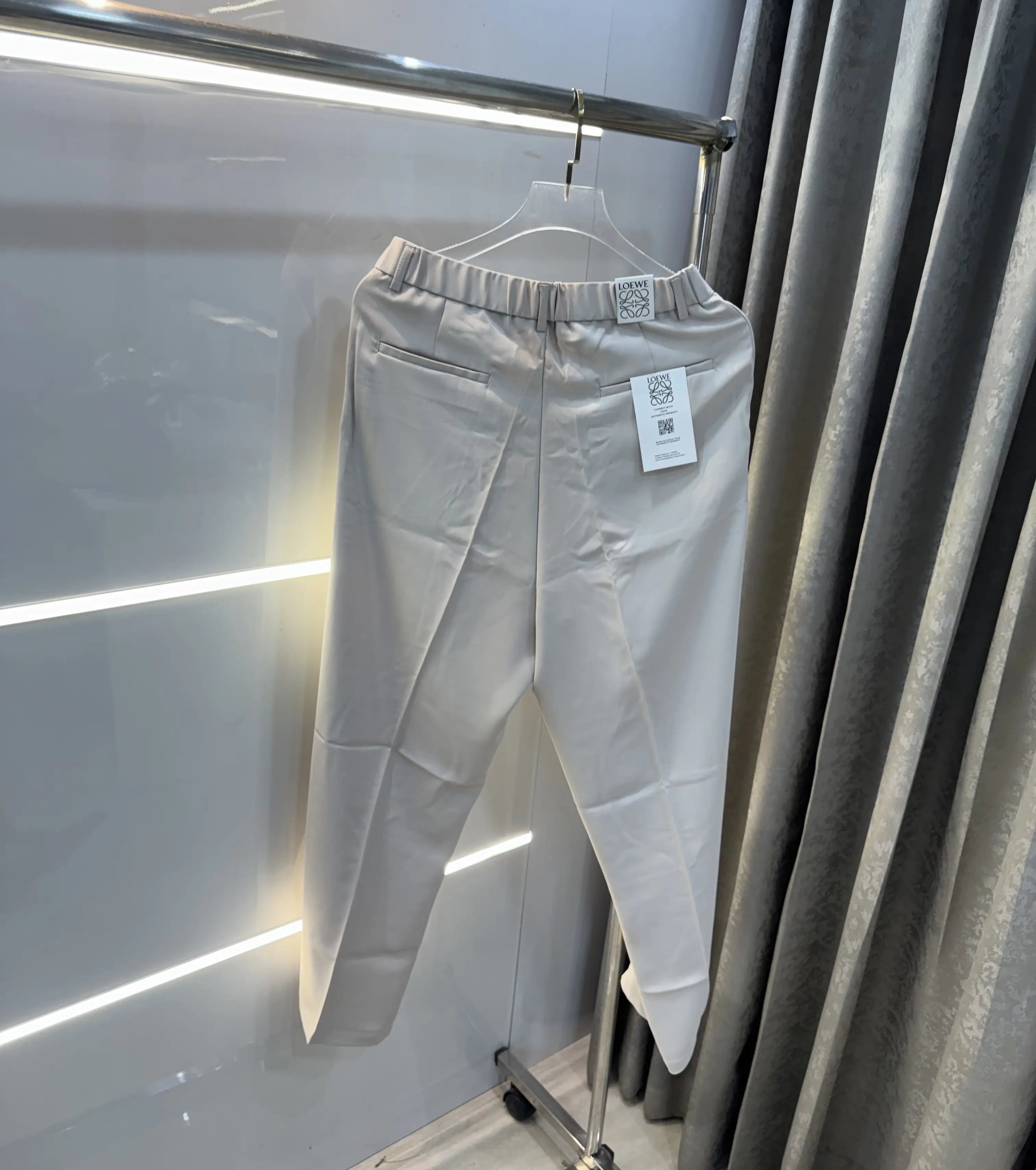 Loewe Cream Premium Imported Belt Strech Trouser