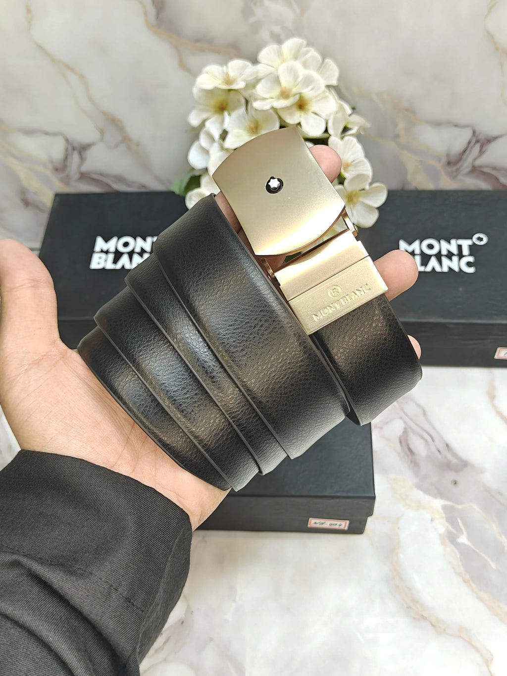 MONT BLANC PREMIUM QUALITY REVERSIBLE IMP BELT WITH OG BOX..MB-804
