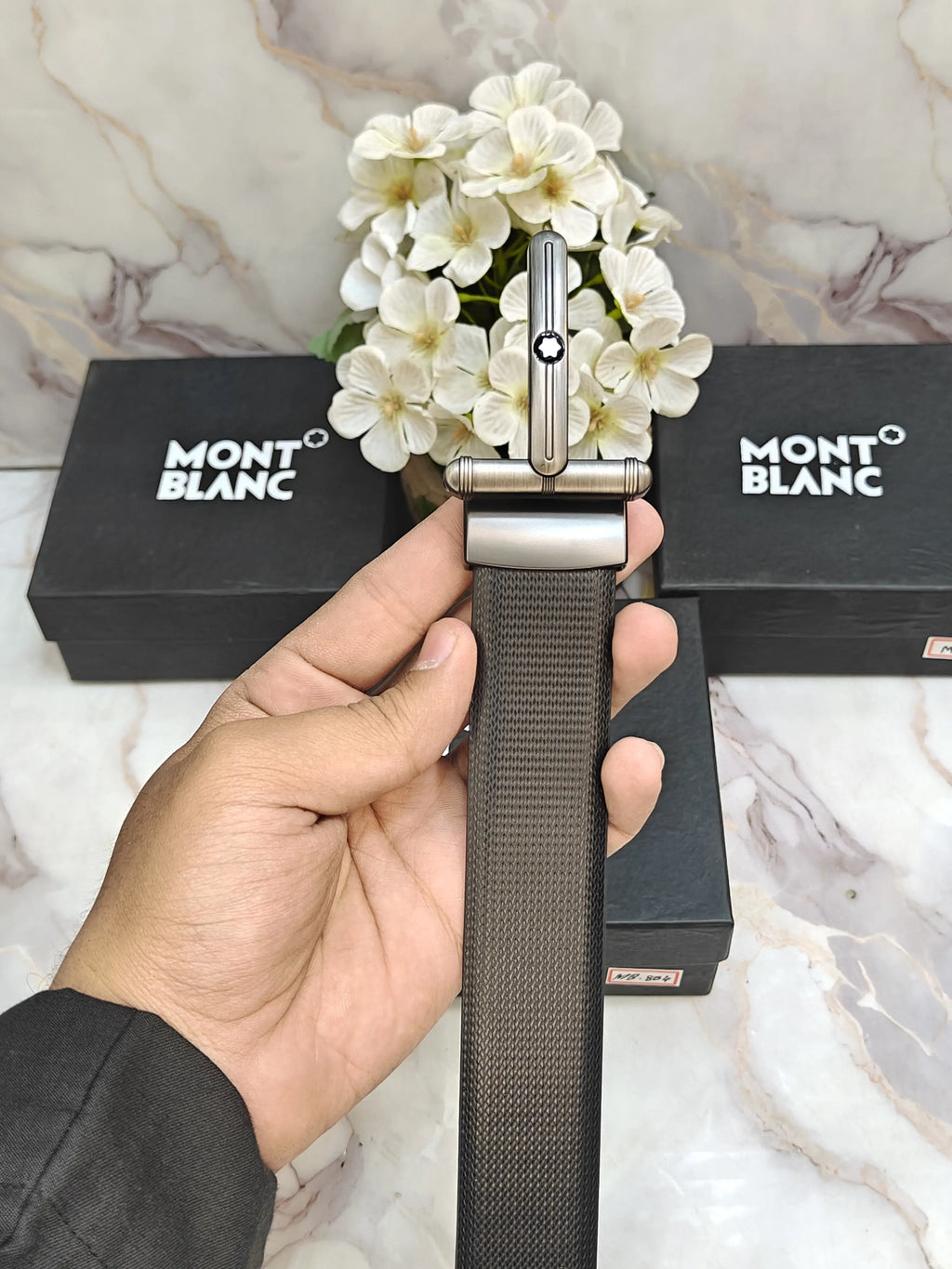 MONT BLANC PREMIUM QUALITY IMPORTED REVERSIBLE BELT WITH OG BO..x MB-802