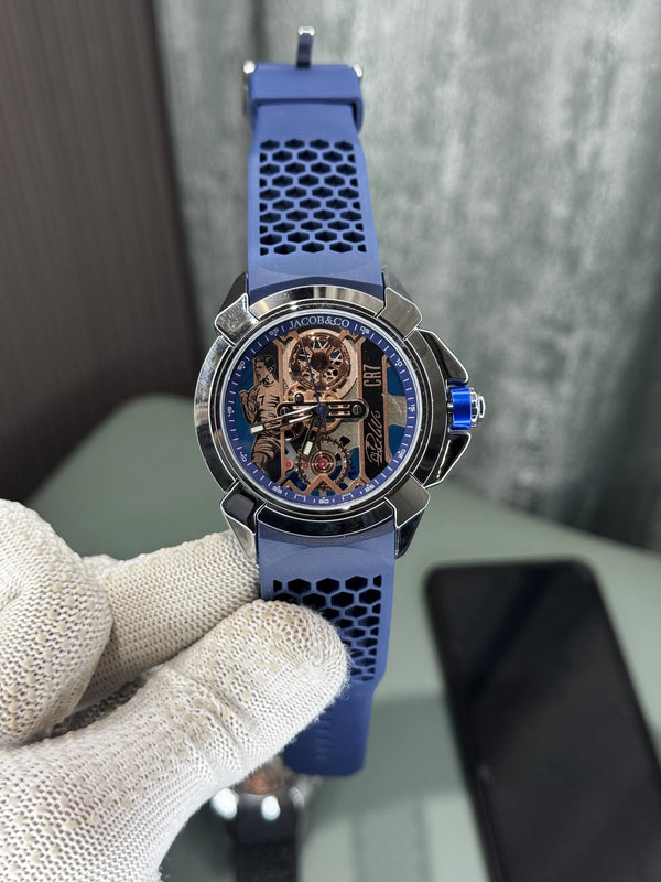 Jacob&Co. Sweep Silver Blue Cr7 Quartz Watch