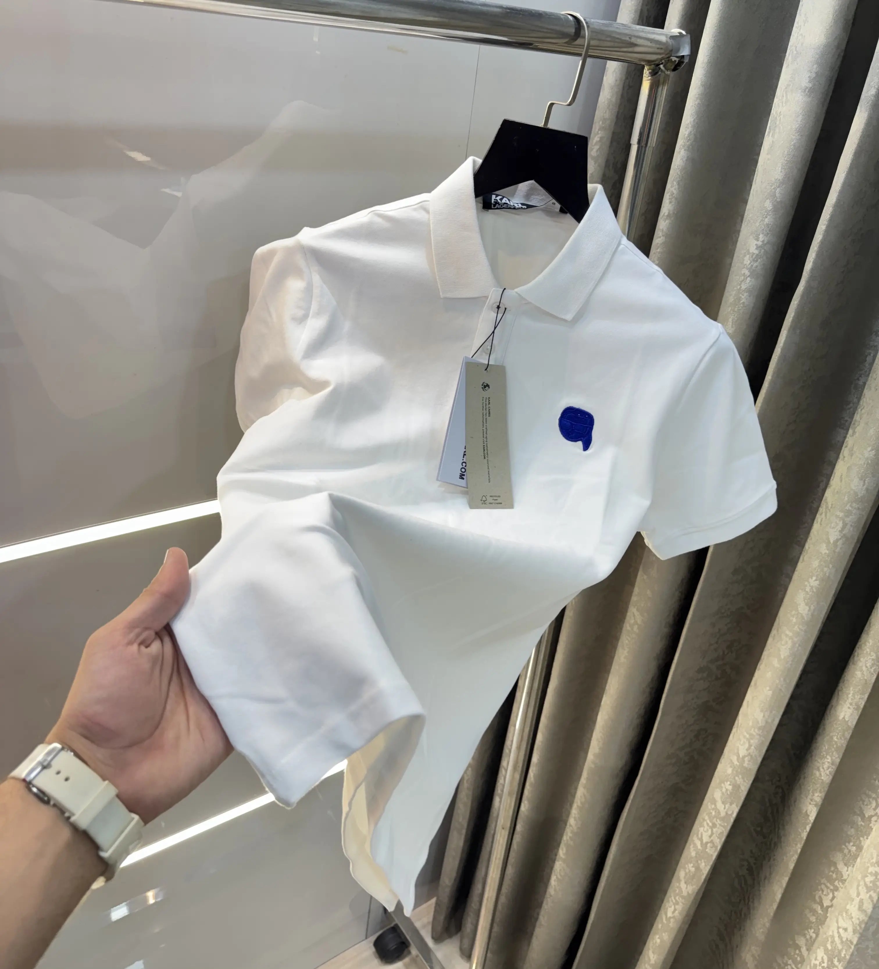 Karl Lagerfled White Imported Polo T-Shirt