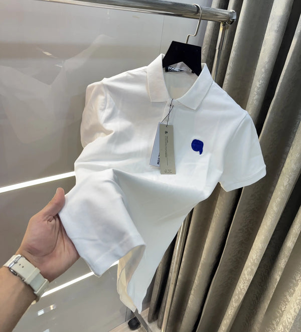 Karl Lagerfled White Imported Polo T-Shirt
