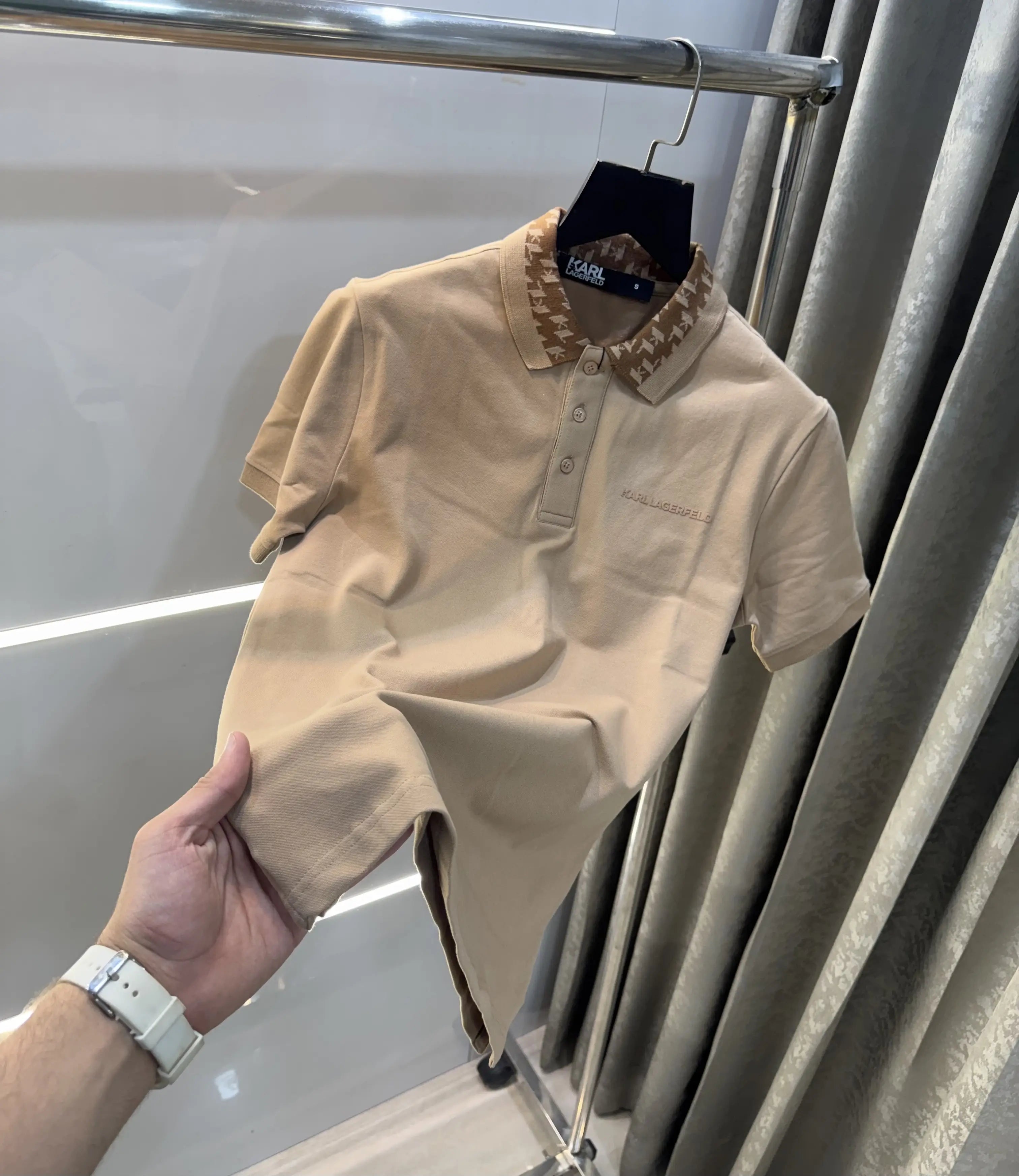 Karl Lagerfled Beige Imported Polo T-Shirt Secondary image
