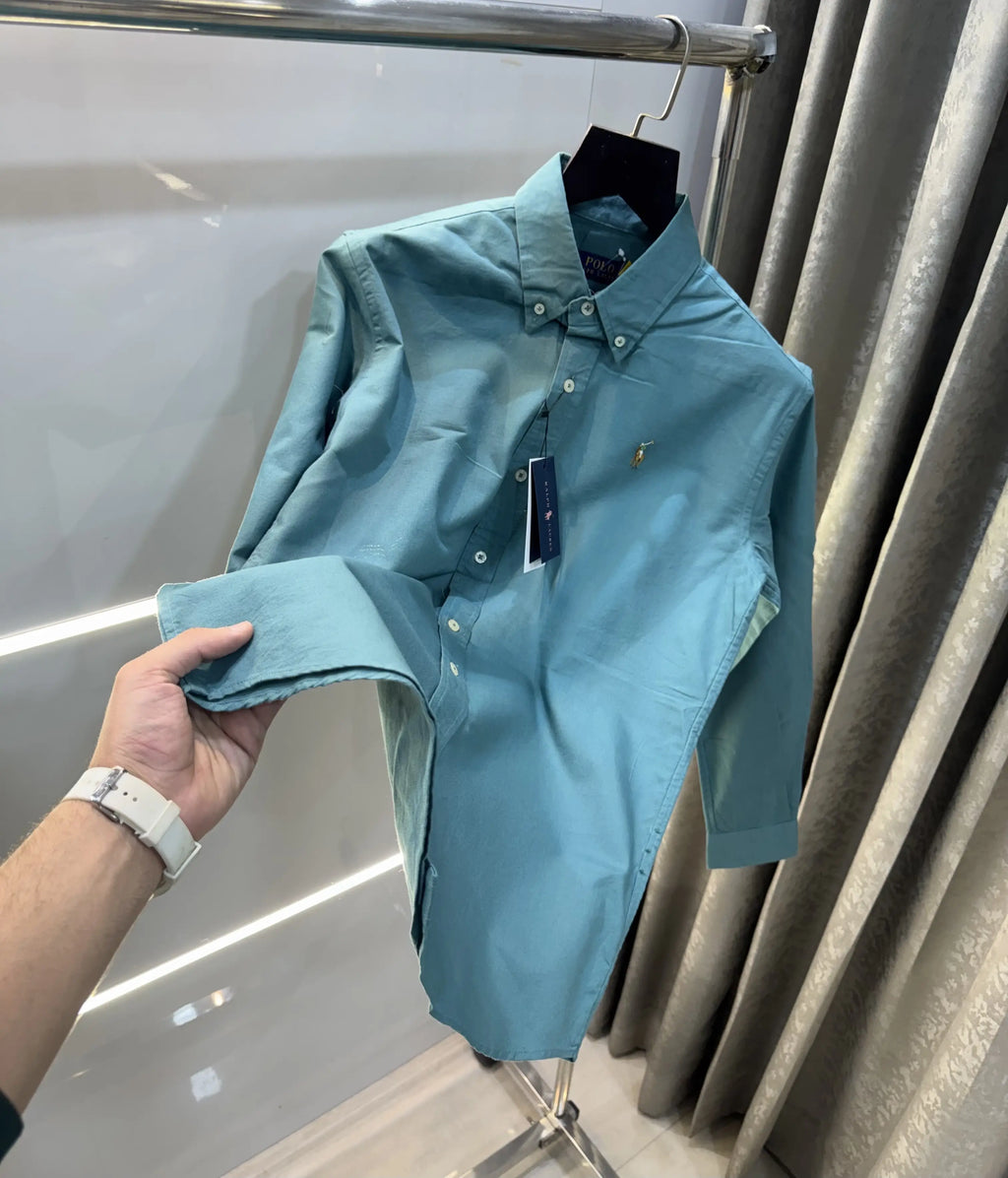 Ralph  Lauren English Green Embroidery Logo Classic Shirt