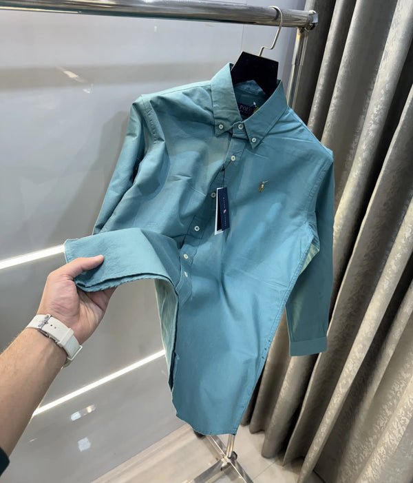 Ralph  Lauren English Green Embroidery Logo Classic Shirt