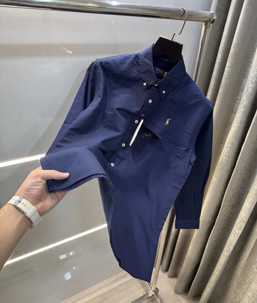 Ralph  Lauren Royal Blue Embroidery Logo Classic Shirt