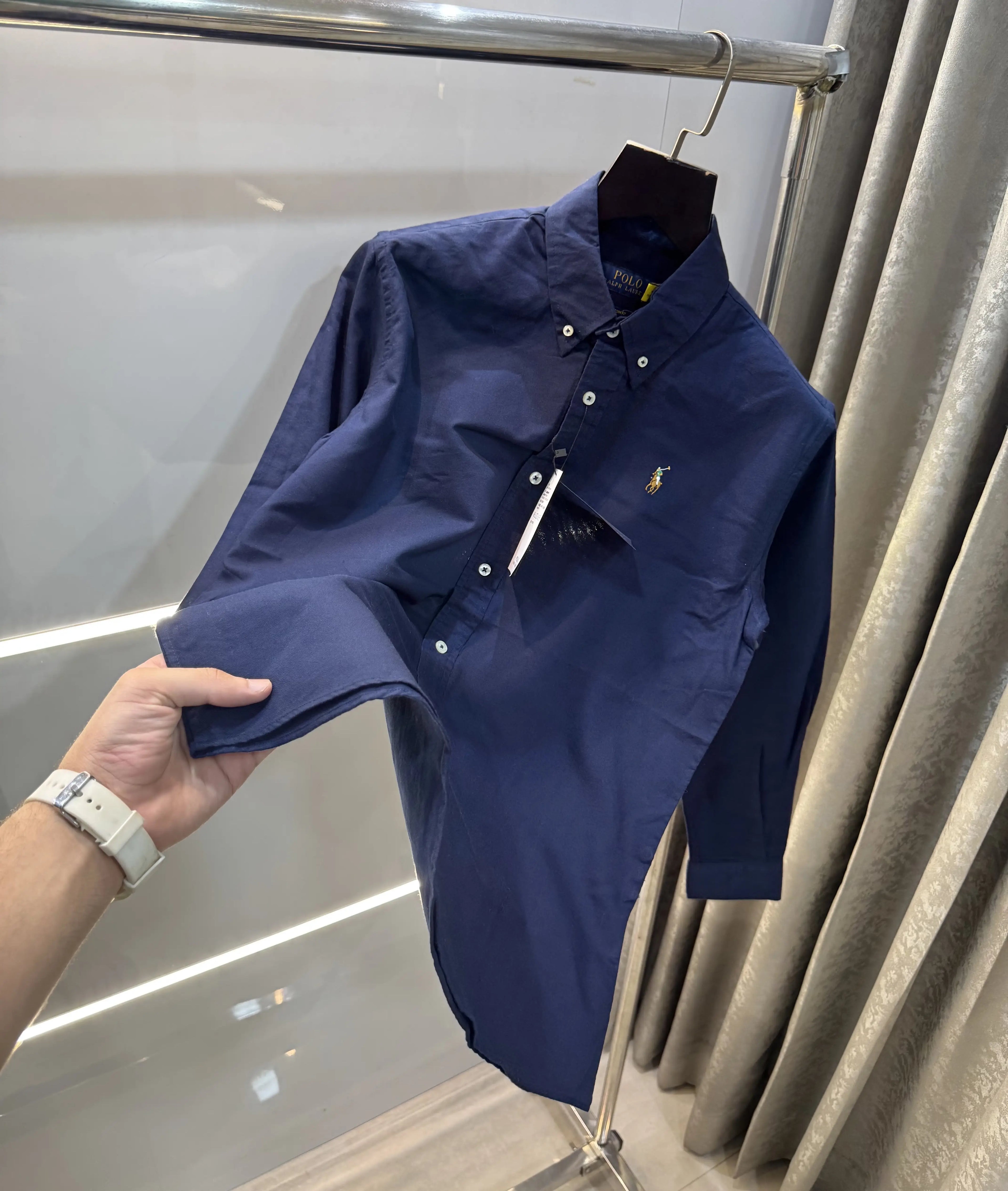 Ralph  Lauren Royal Blue Embroidery Logo Classic Shirt