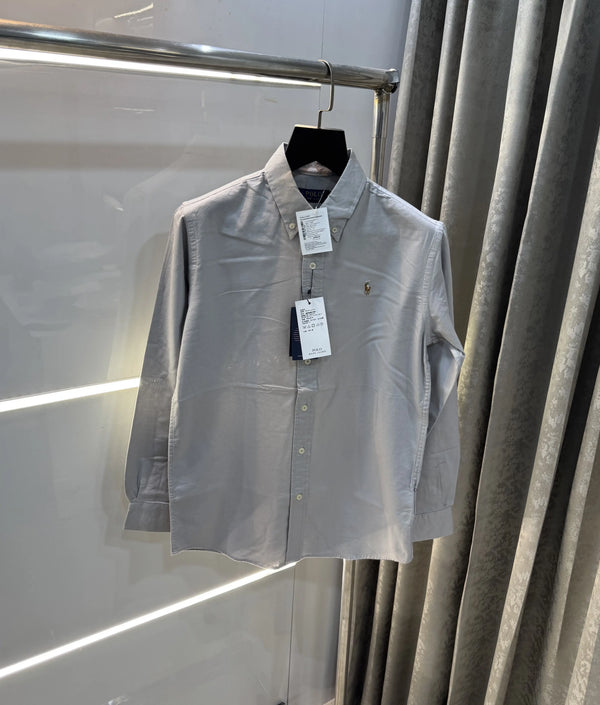 Ralph  Lauren Grey Embroidery Logo Classic Shirt