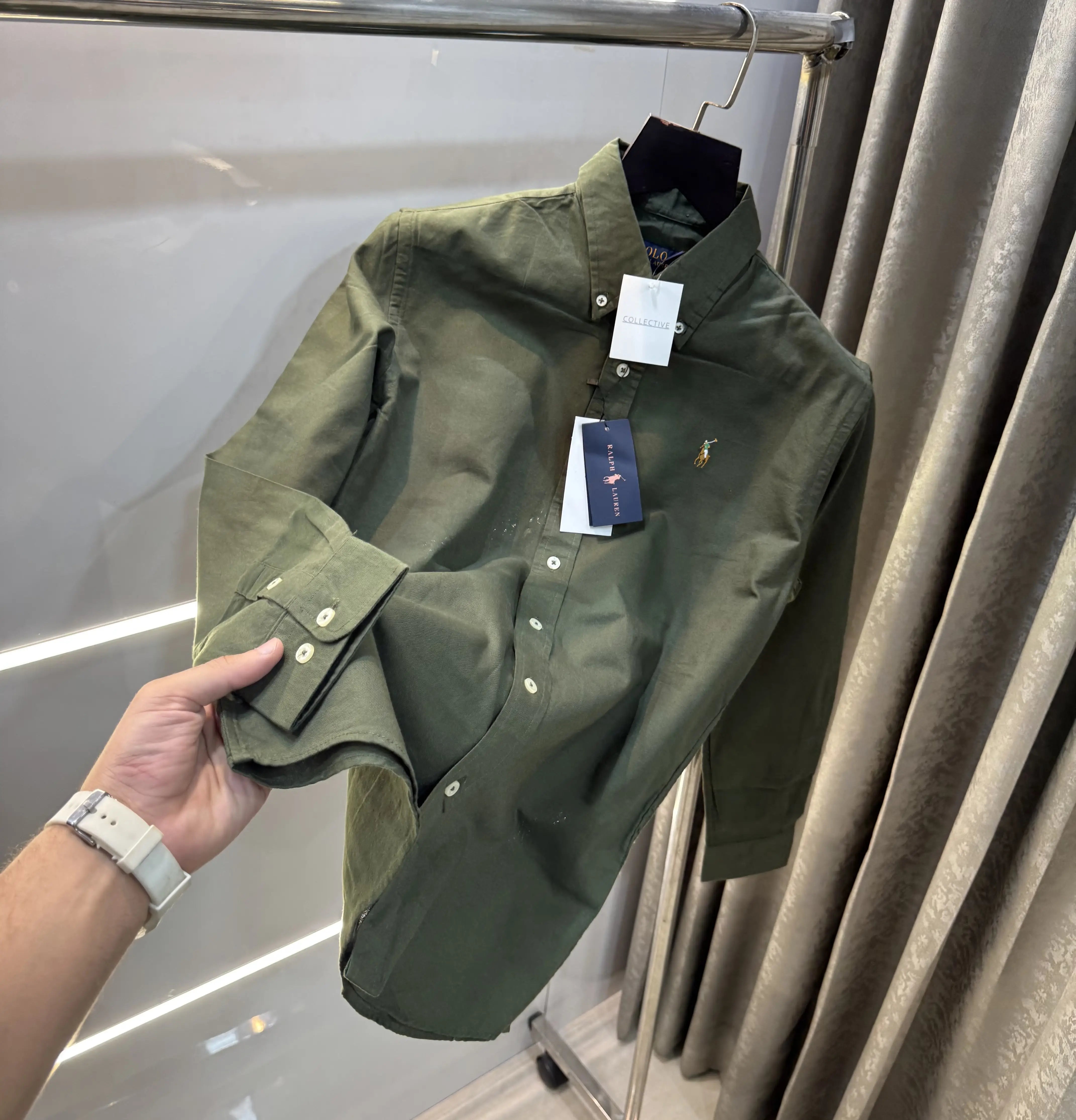 Ralph  Lauren Dark Olive Embroidery Logo Classic Shirt Secondary image