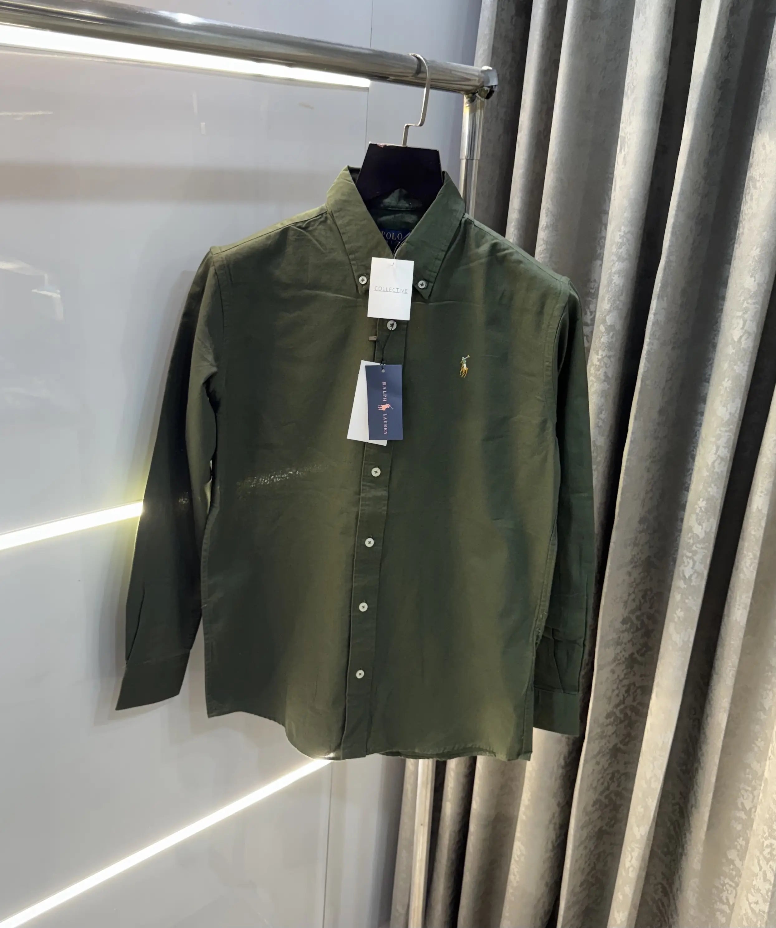 Ralph  Lauren Dark Olive Embroidery Logo Classic Shirt Main image
