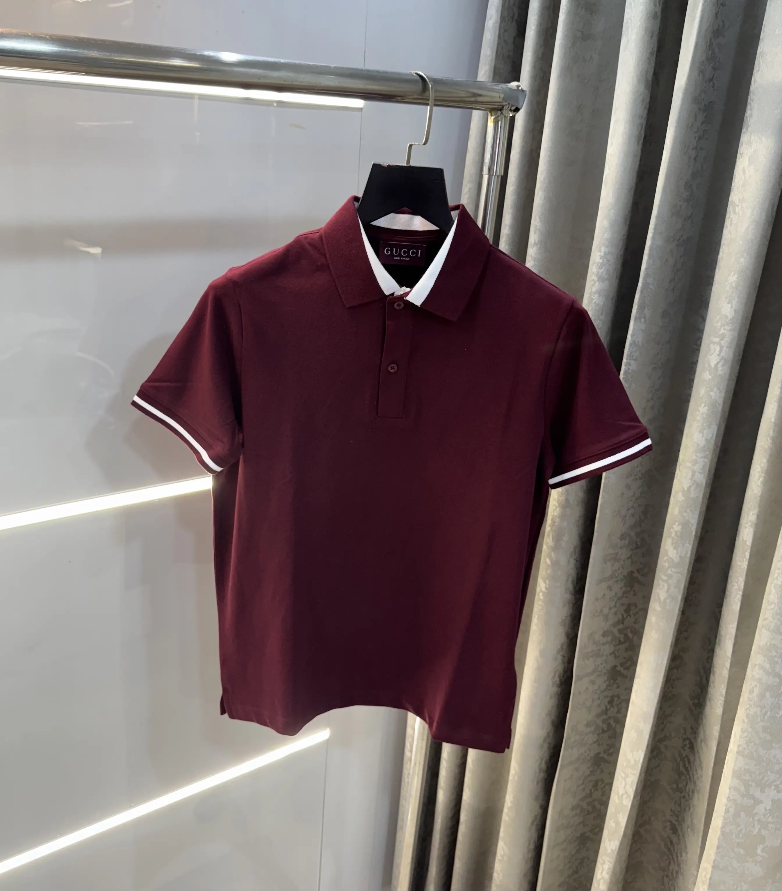 Gucc i Wine Collar Look Premium Polo T-Shirt