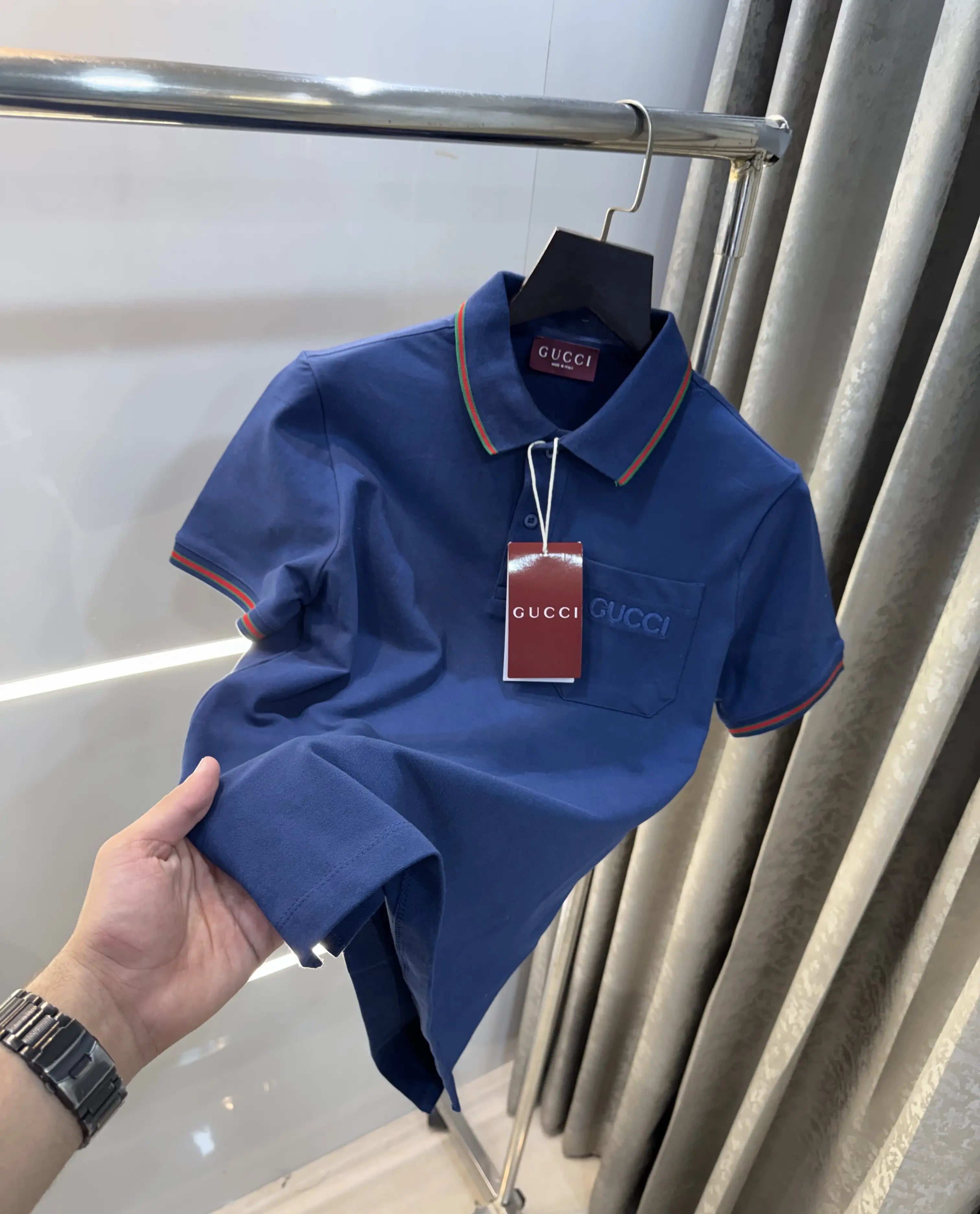 Gucc i Petrol Blue Logo Work Premium Polo T-Shirt Secondary image