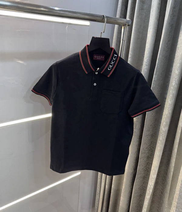 Gucc i Black Logo Work Premium Polo T-Shirt