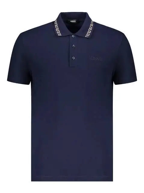 Versace Couture Petrol Blue Collar Logo Imported Polo T-Shirt Secondary image