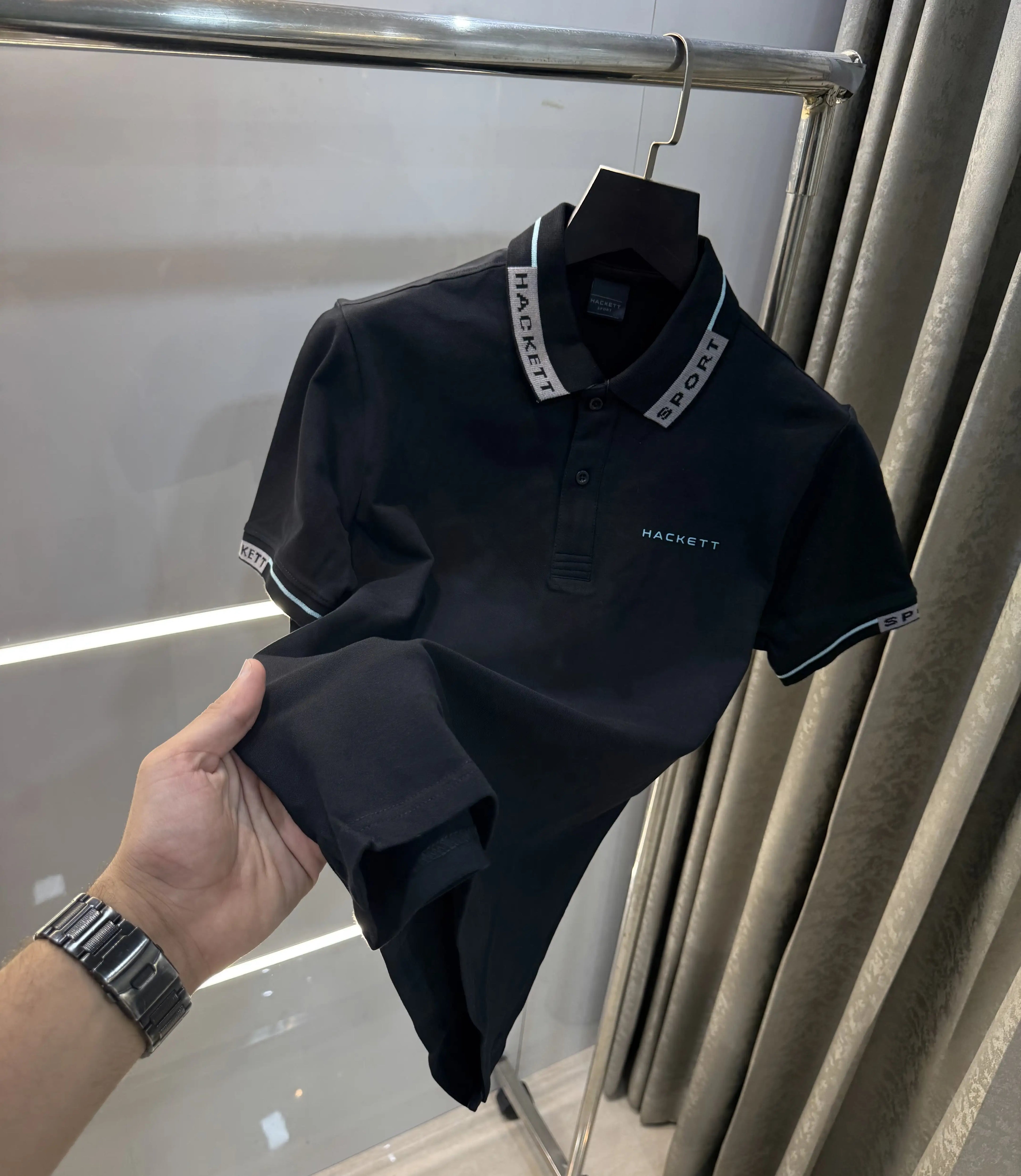 Hacket Black Logo Work Premium Polo T-Shirt