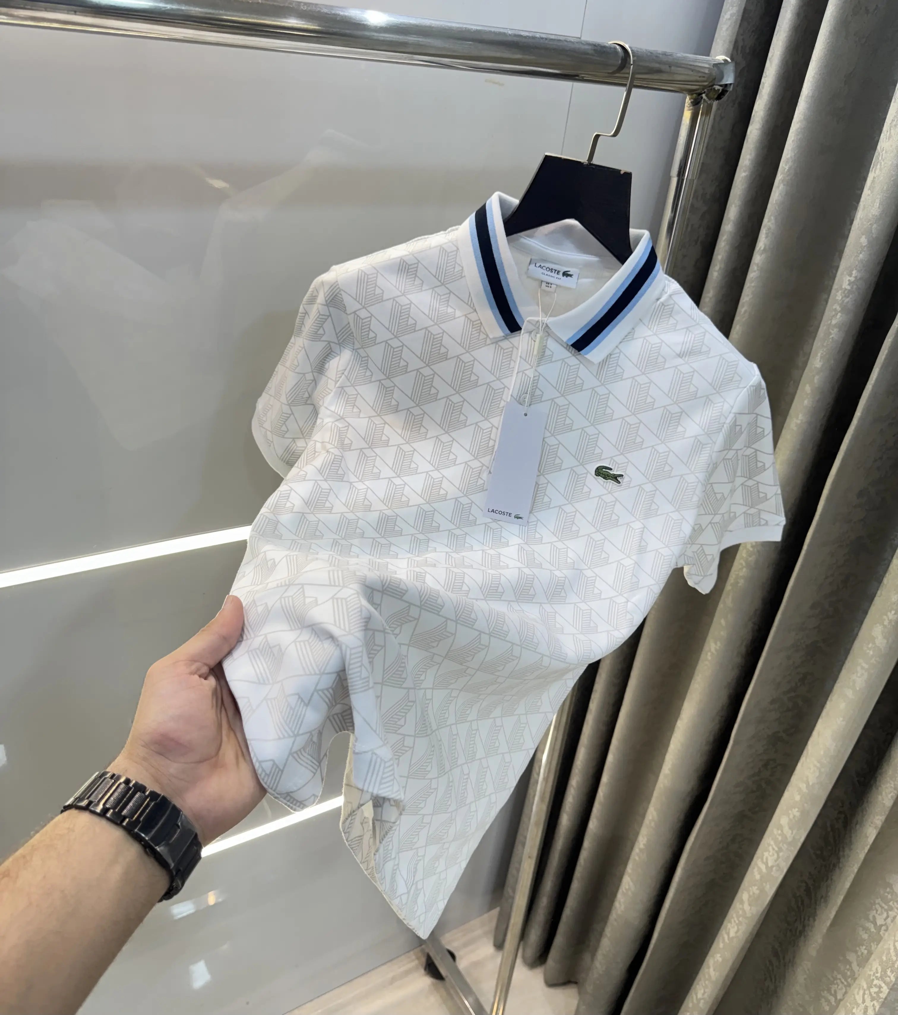 Lacost e White Logo Work Premium Polo T-Shirt