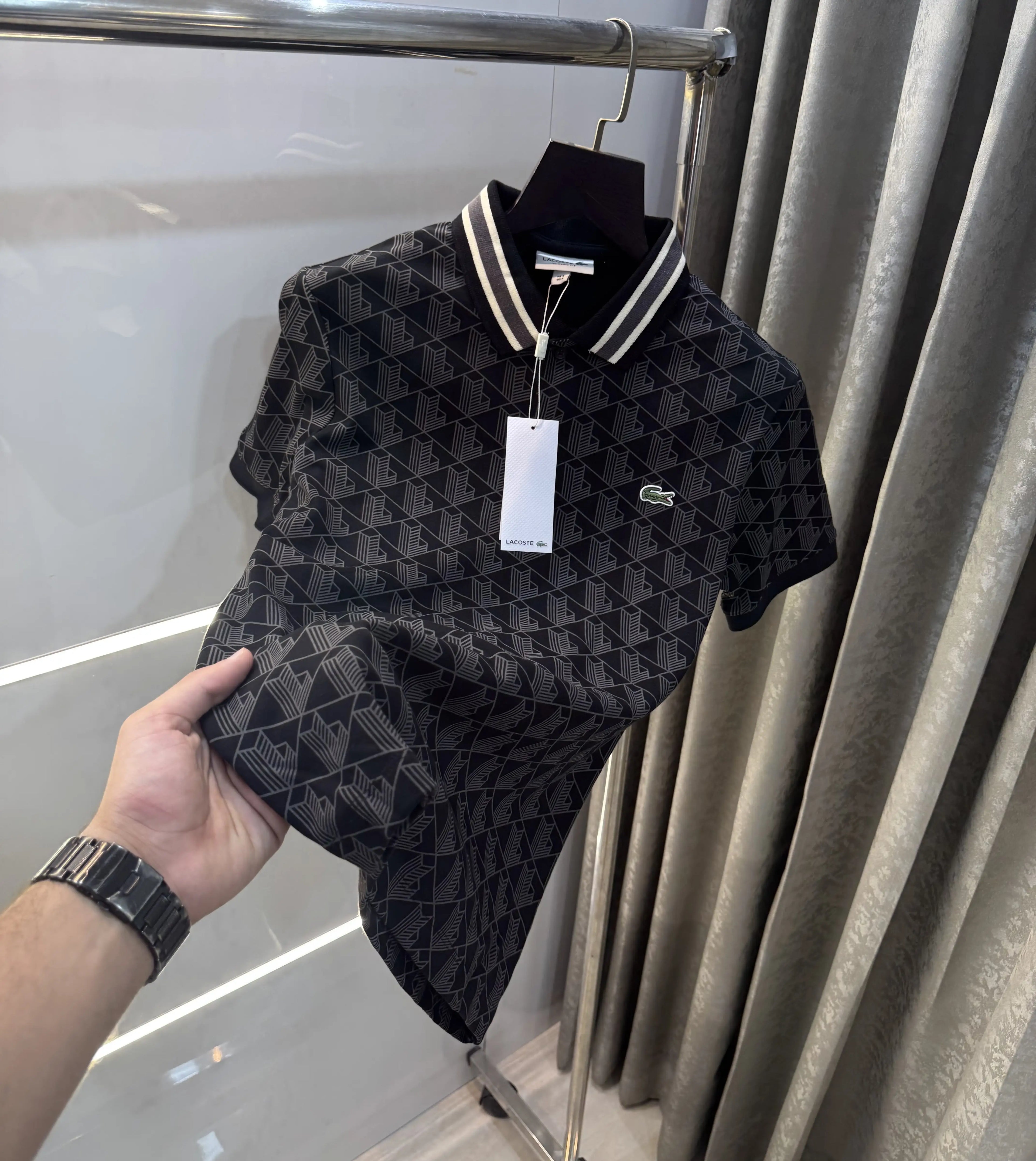 Lacost e Black Logo Work Premium Polo T-Shirt