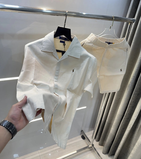 Ralph  Lauren Cream Logo Work Premium Cord Set