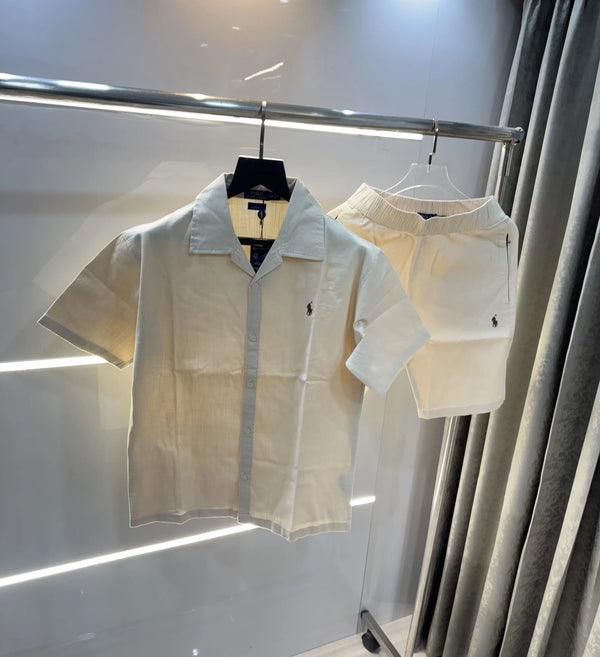 Ralph  Lauren Cream Logo Work Premium Cord Set
